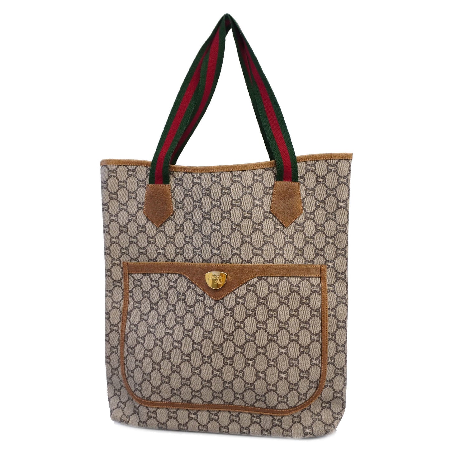 Gucci Sherry Line 39 02 003 Women's GG Plus,Leather Tote Bag Beige