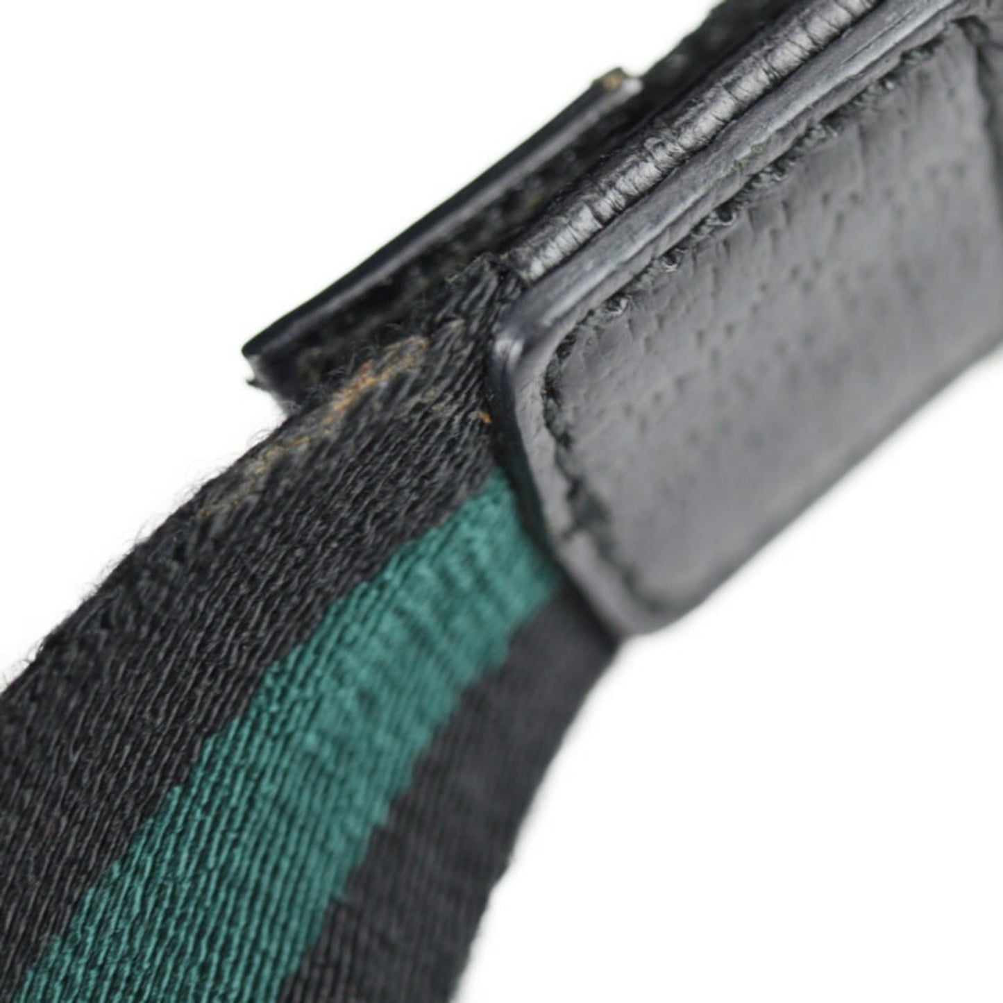 Gucci Horsebit Shoulder Bag 146243 Nylon Canvas Leather Black Semi