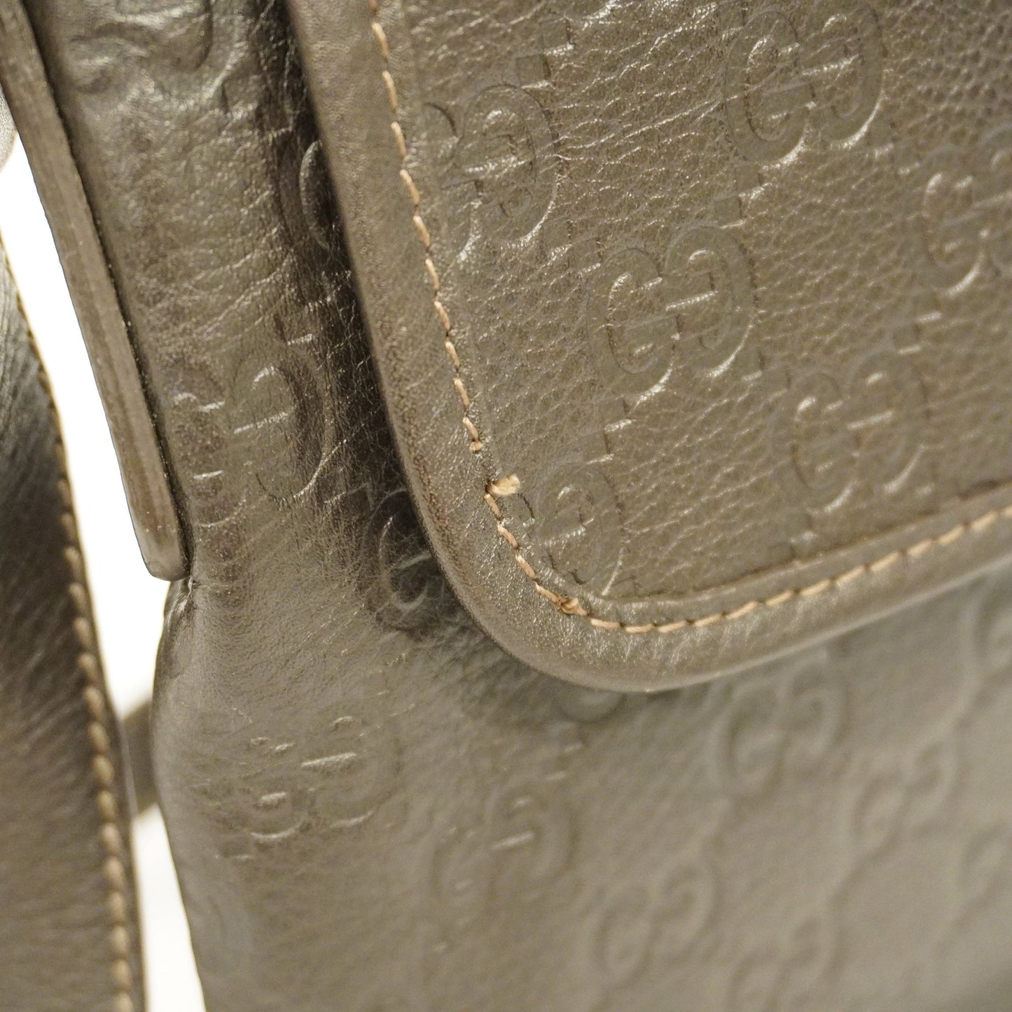 GUCCI Sima 223666 Women's Leather Shoulder Bag Dark Brown