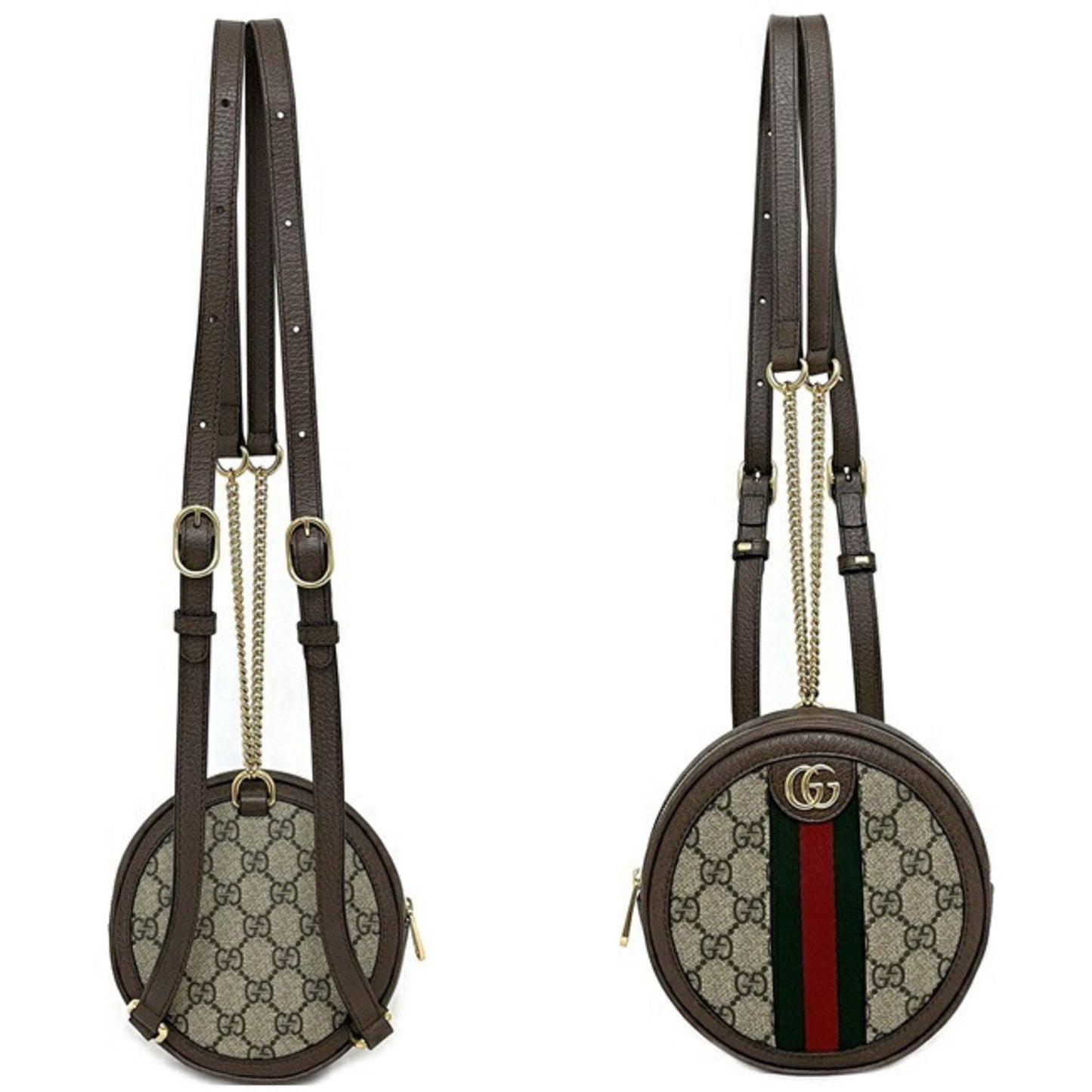 Gucci rucksack GG backpack beige green red gold offidia 598661-96iwg-8745 PVC leather GUCCI round sherry mini ladies chain