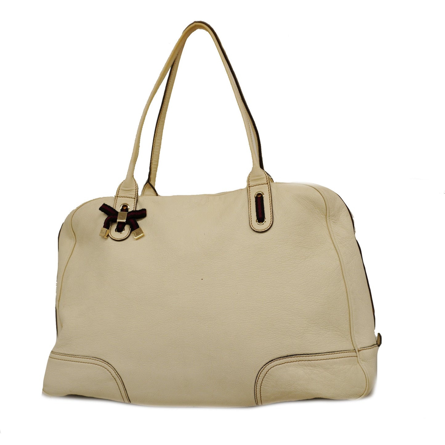 GUCCI Sherry Princey 163805 Women's Leather Tote Bag Ivory