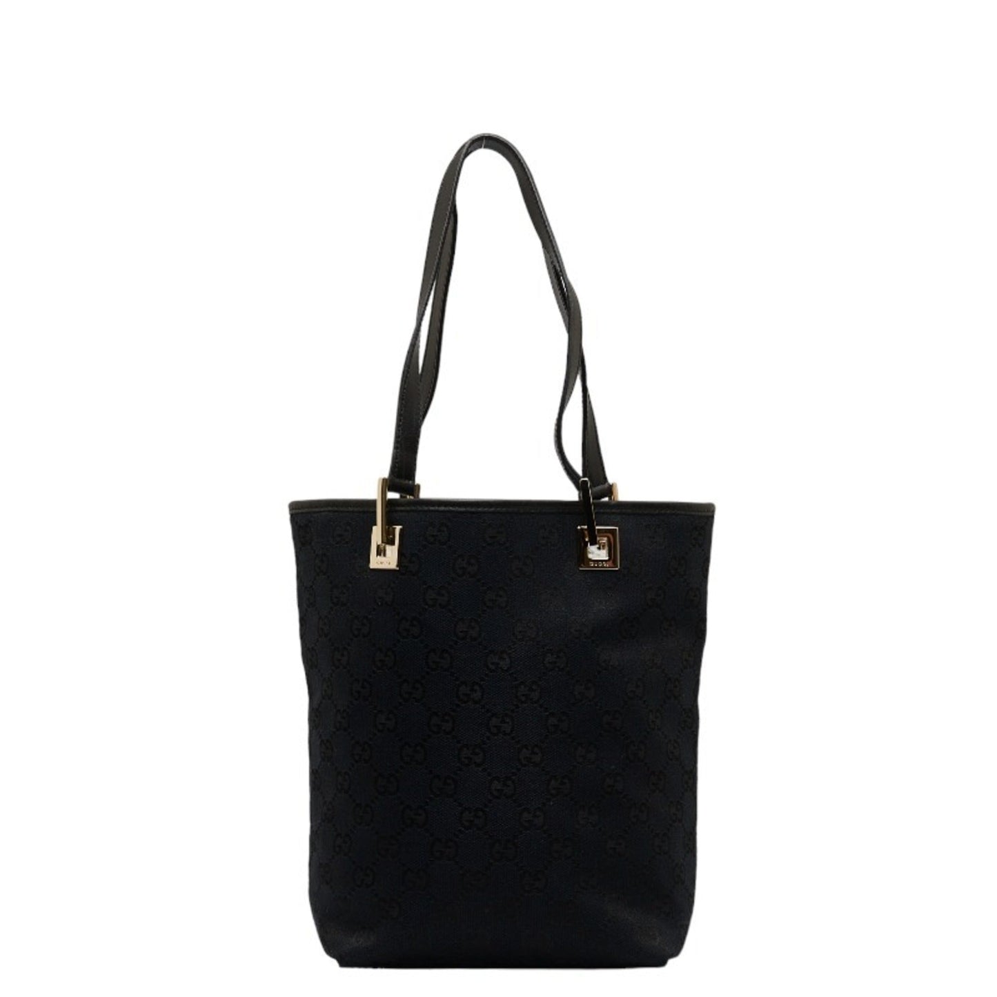 GUCCI GG canvas handbag tote bag 002 1099 black leather ladies