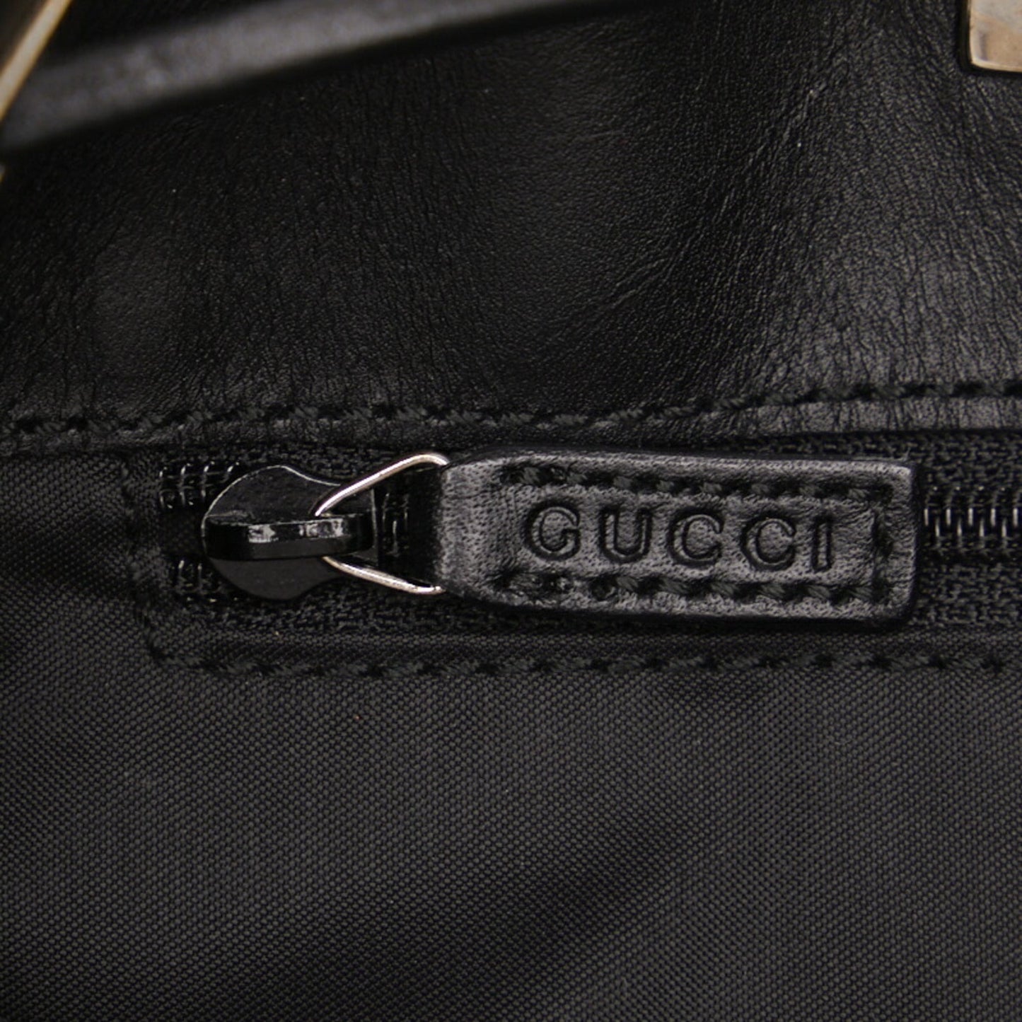 GUCCI GG Canvas One Shoulder Bag 001 4021 Black Leather Women's