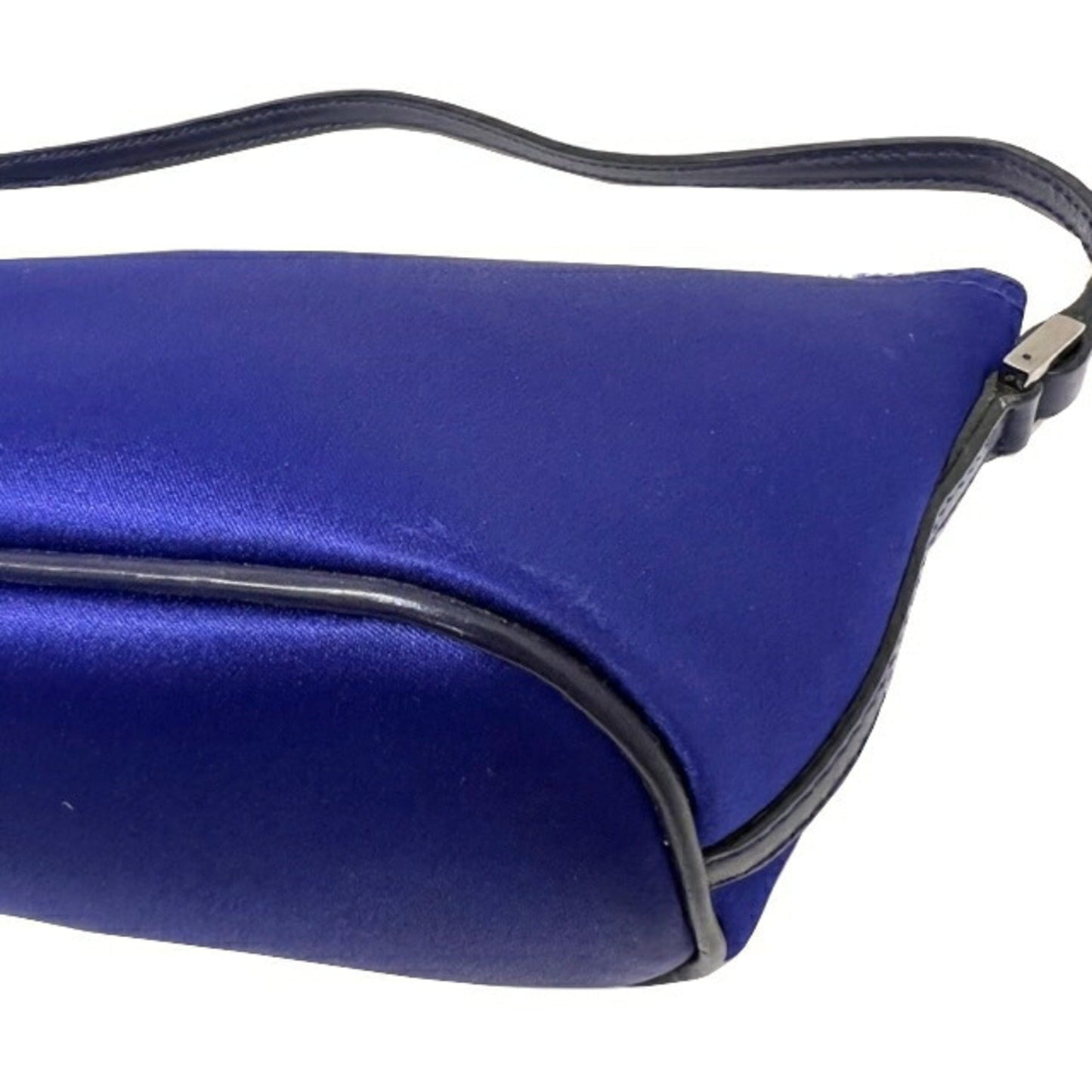 Gucci Accessory Pouch 039.1103 Satin Leather Blue Mini Bag Ladies