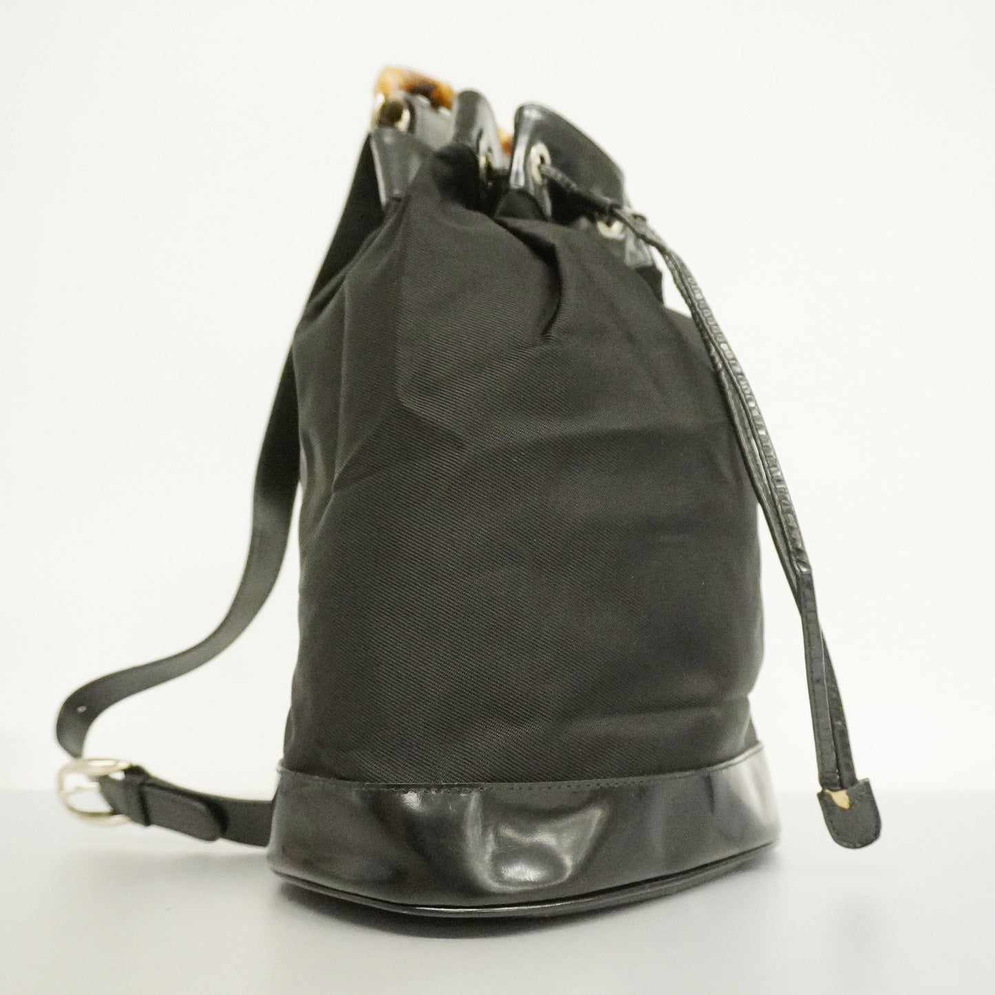 GUCCI Bamboo Shoulder Bag Nylon/enamel 003 2113 0036 Shoulder Bag Black