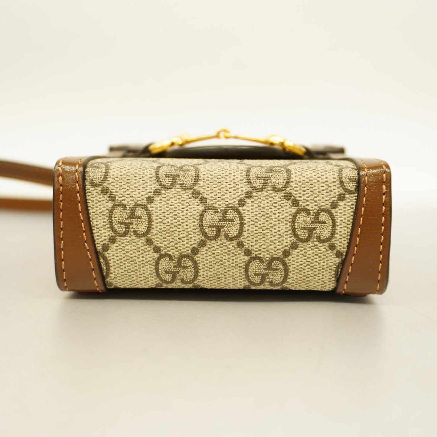 GUCCIAuth Horsebit 625615 Women's GG Supreme Shoulder Bag Beige,Brown