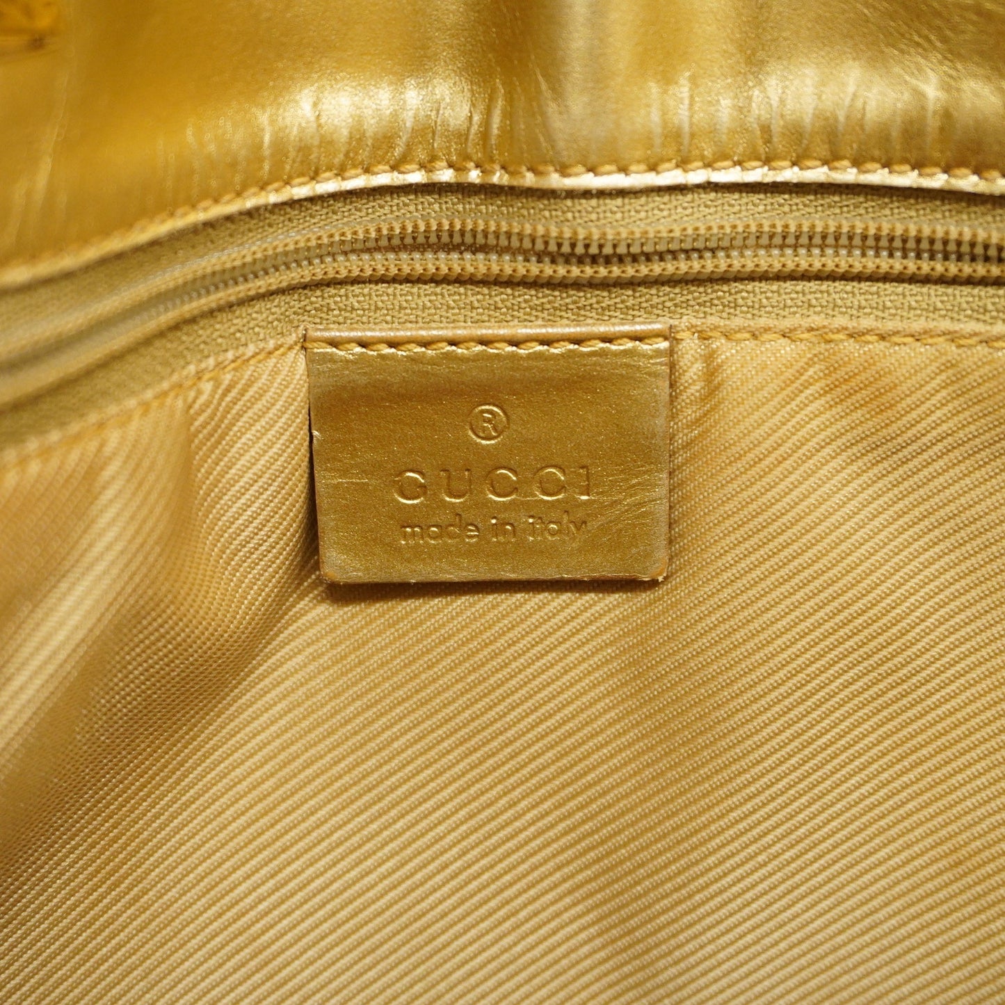 GUCCIAuth 002 1099 Women's GG Canvas Tote Bag Gold