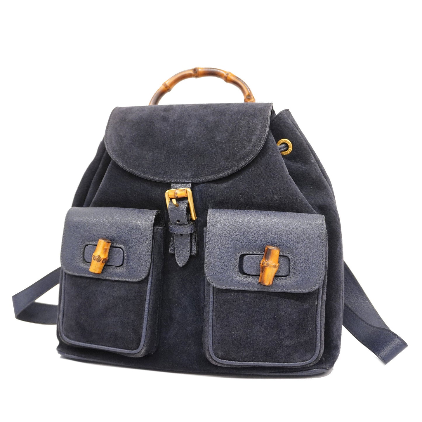 GUCCI Bamboo Rucksack 003 2058 0016 Women's Leather,Suede Backpack Navy