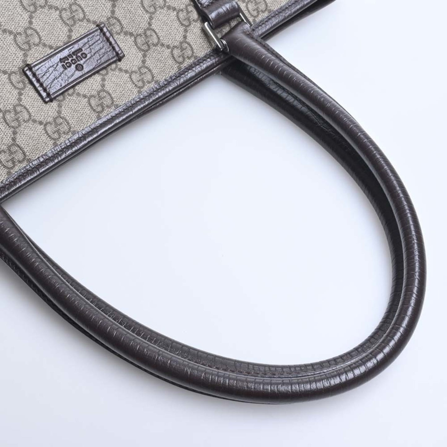GUCCI GG Supreme Leather Tote Bag 114595 Beige/Brown Women's