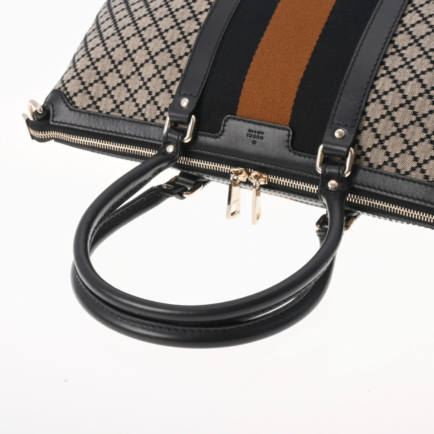 Gucci Diamante 2way Beige/Black/Brown 257341 Ladies Canvas Leather Tote Bag
