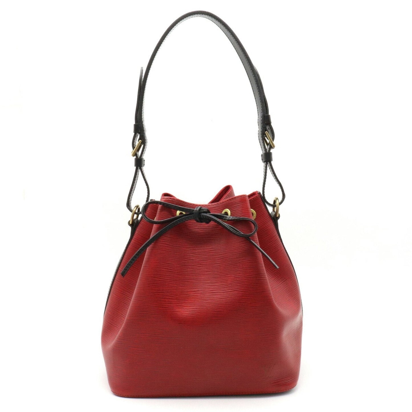 LOUIS VUITTON Epi Bicolor Petit Noe Shoulder Bag Leather Castilian Red Noir Black M44172