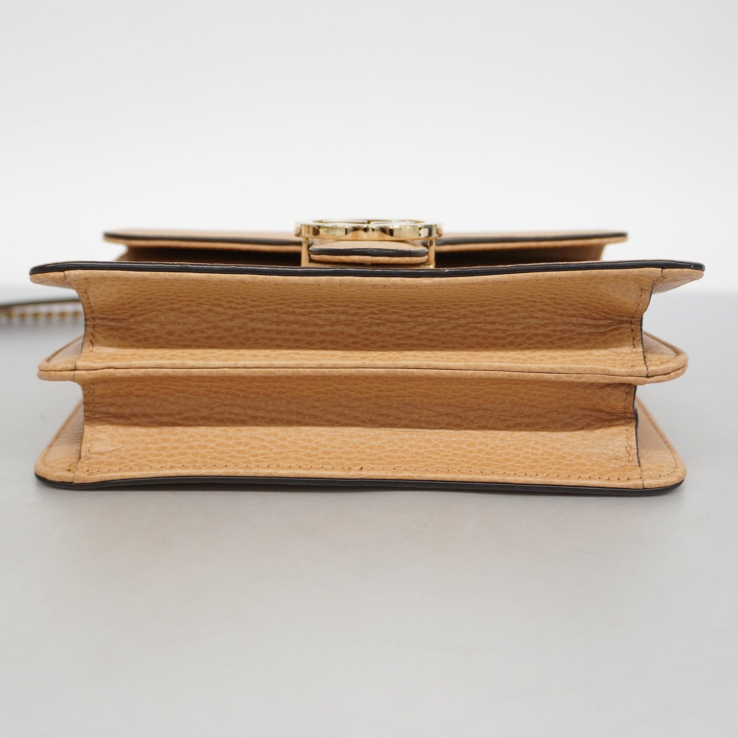 GUCCIAuth Interlocking G 510304 Women's Leather Shoulder Bag Beige