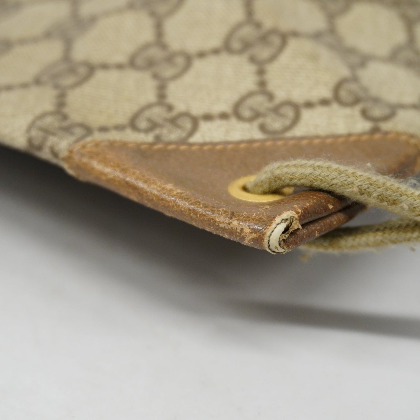 Gucci Old 97 19 302 Leather,GG Supreme Shoulder Bag Beige