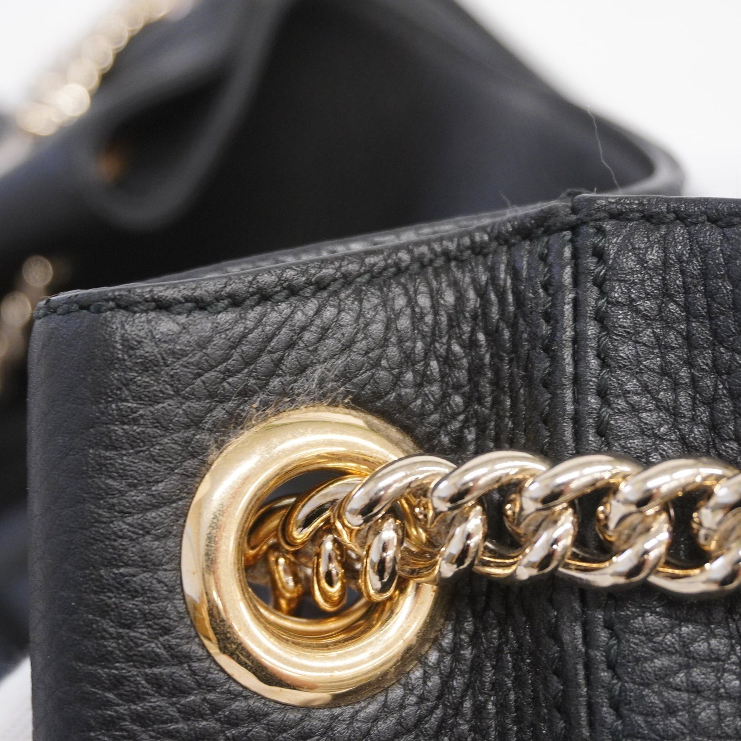 GUCCI Soho Shoulder Bag 536196 Women's Leather Black