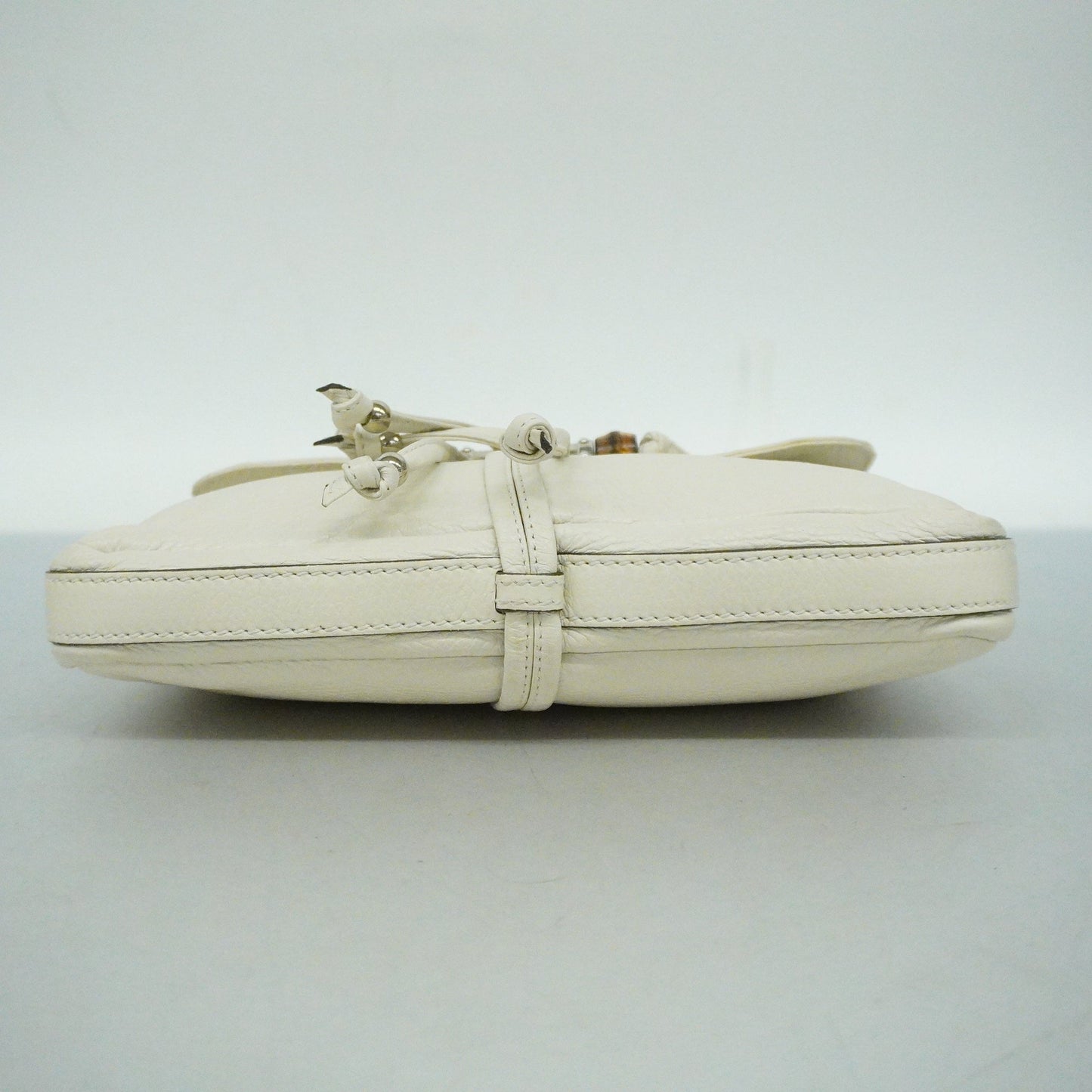 Gucci Bamboo 235320 Women's Leather Shoulder Bag Ivory