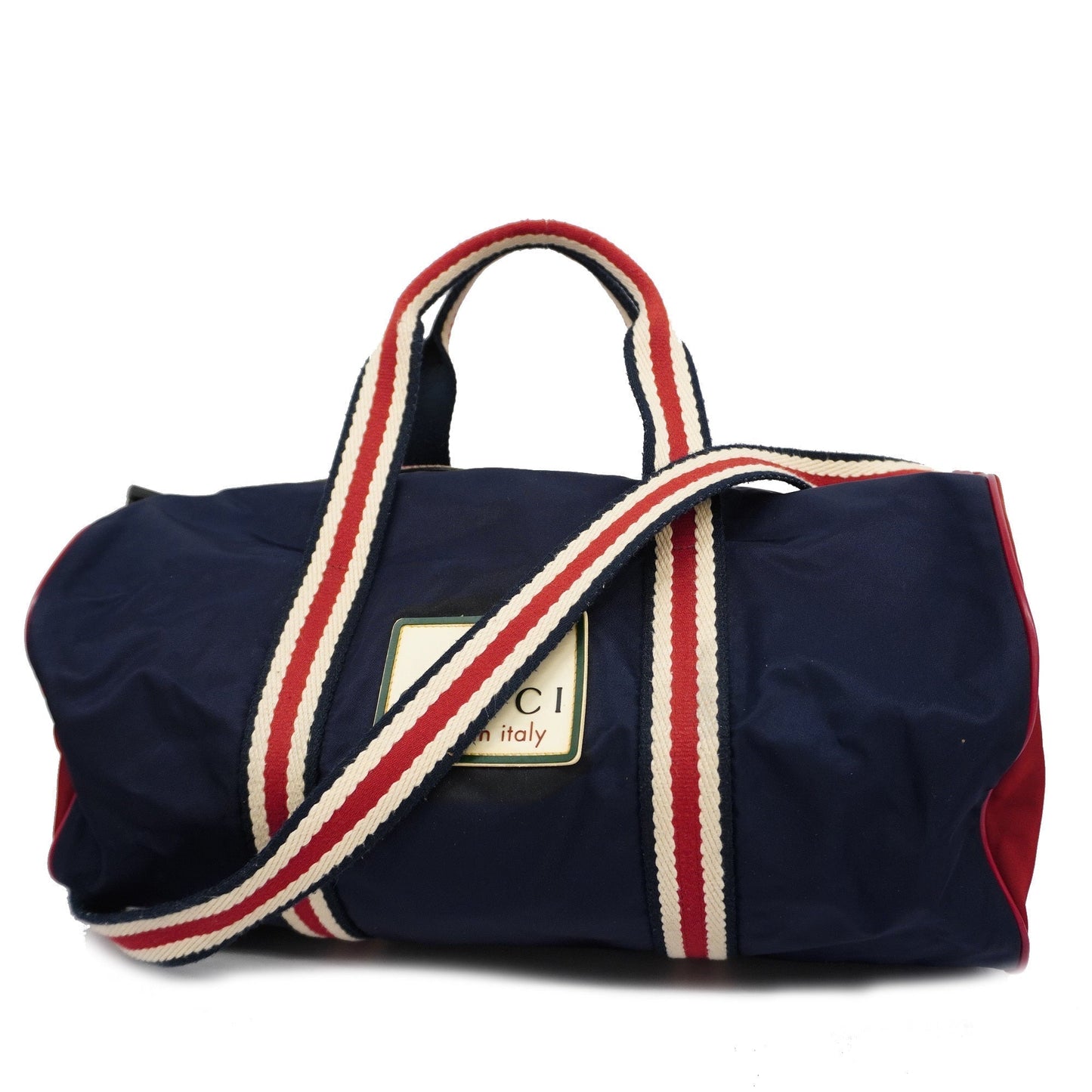 GUCCI Boston Bag 189657 Women,Men,Unisex Nylon Boston Bag Navy,Red Color