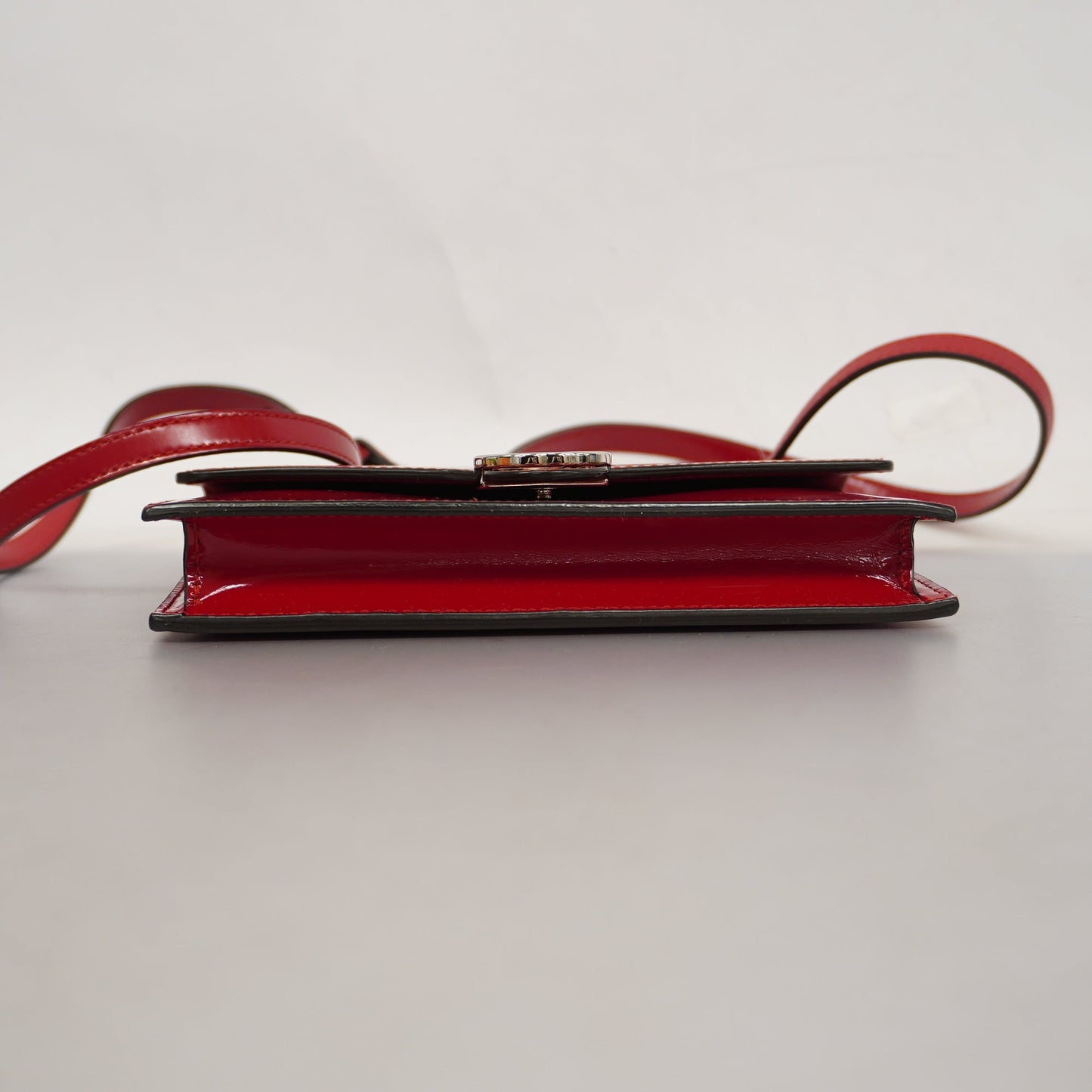 GUCCI Interlocking G 510304 Women's Leather Shoulder Bag Red Color