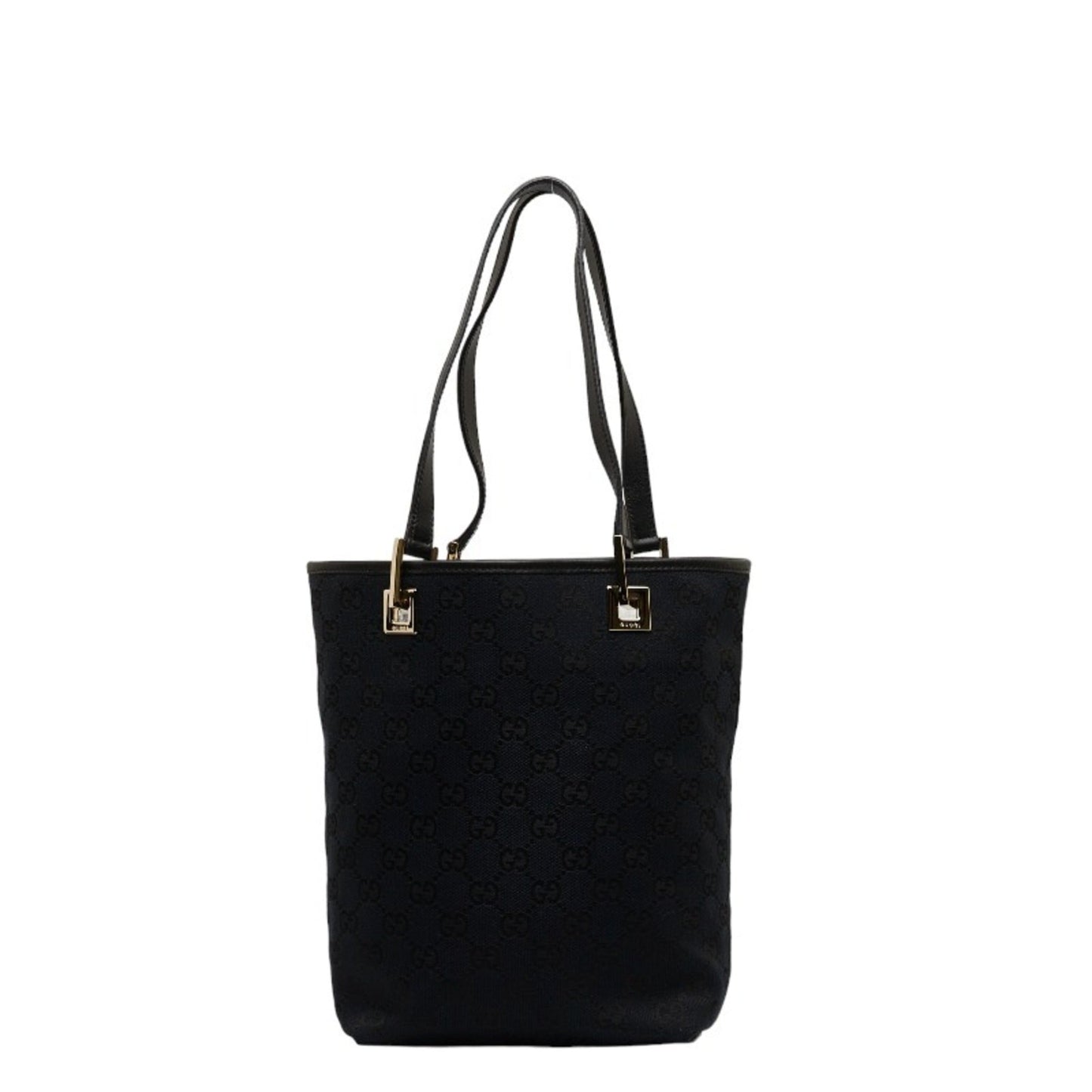 GUCCI GG canvas handbag tote bag 002 1099 black leather ladies