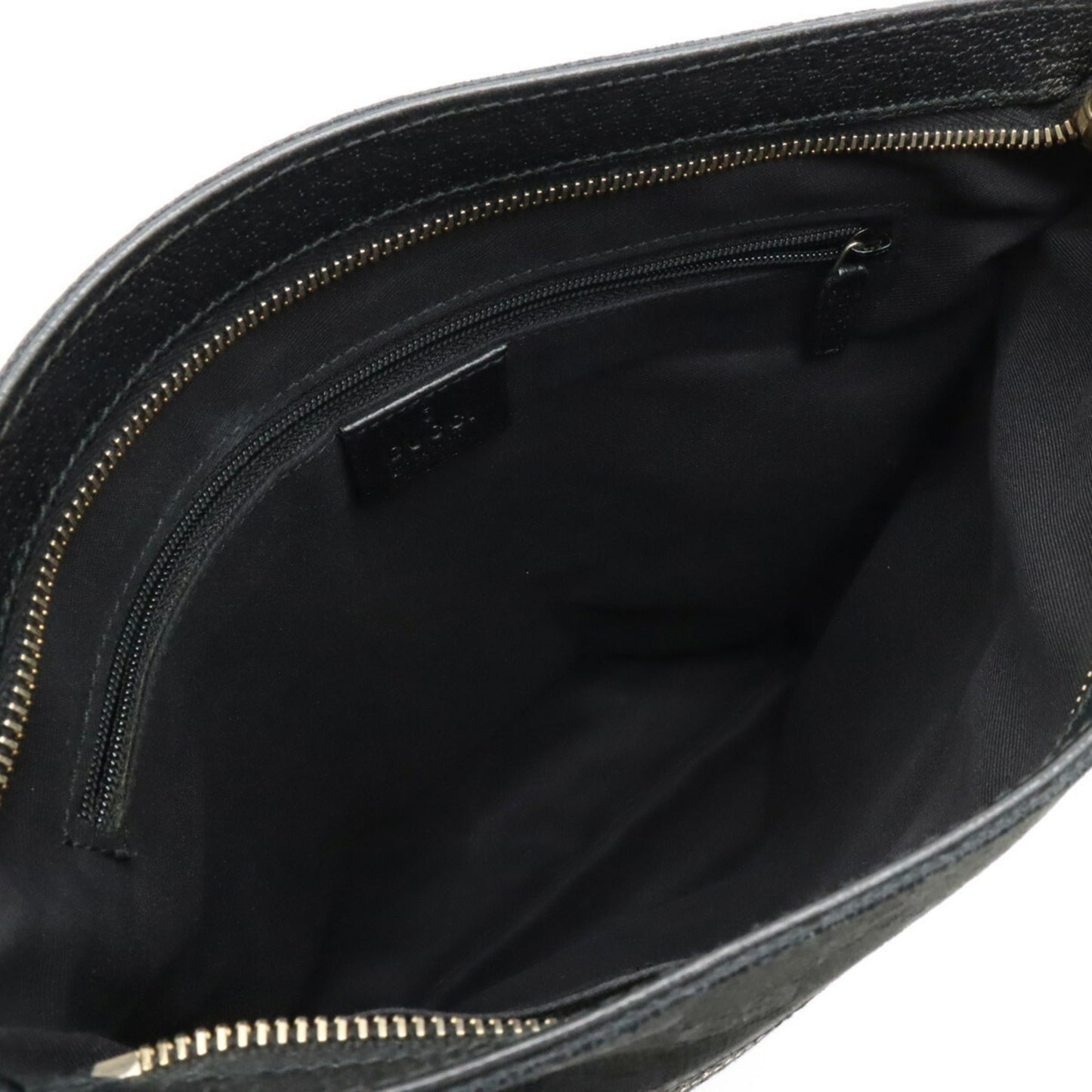 GUCCI GG Canvas Horsebit Shoulder Bag Leather Black 145809