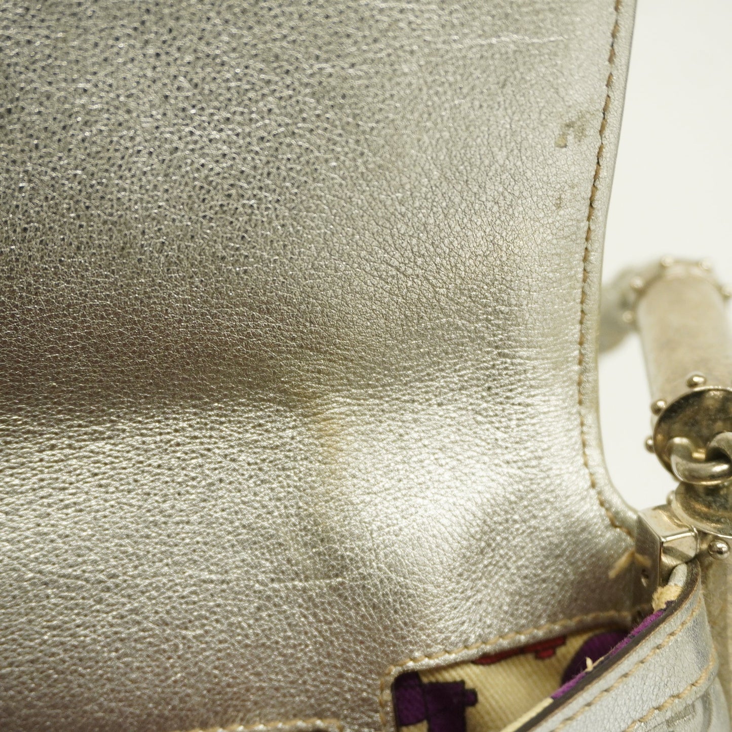 Gucci Interlocking G167732 Women's Leather Shoulder Bag Silver