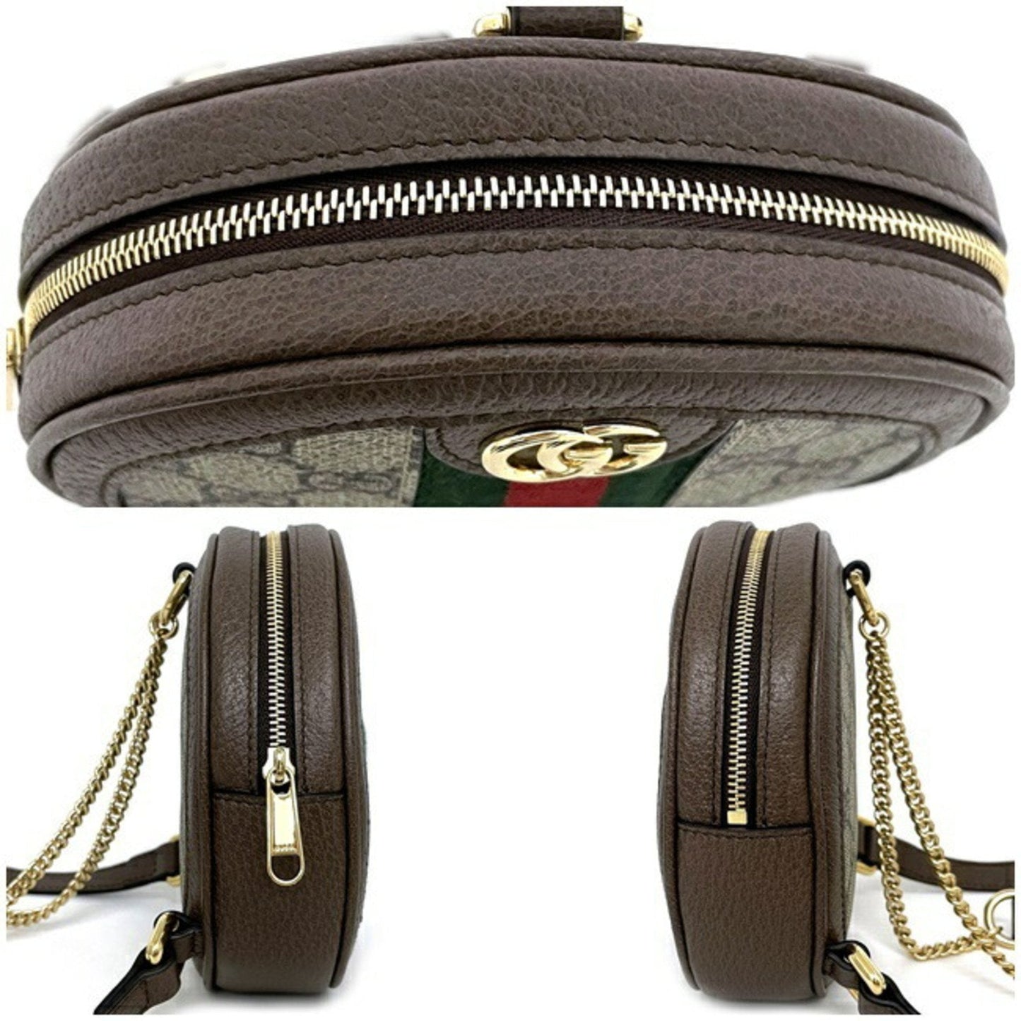 Gucci rucksack GG backpack beige green red gold offidia 598661-96iwg-8745 PVC leather GUCCI round sherry mini ladies chain