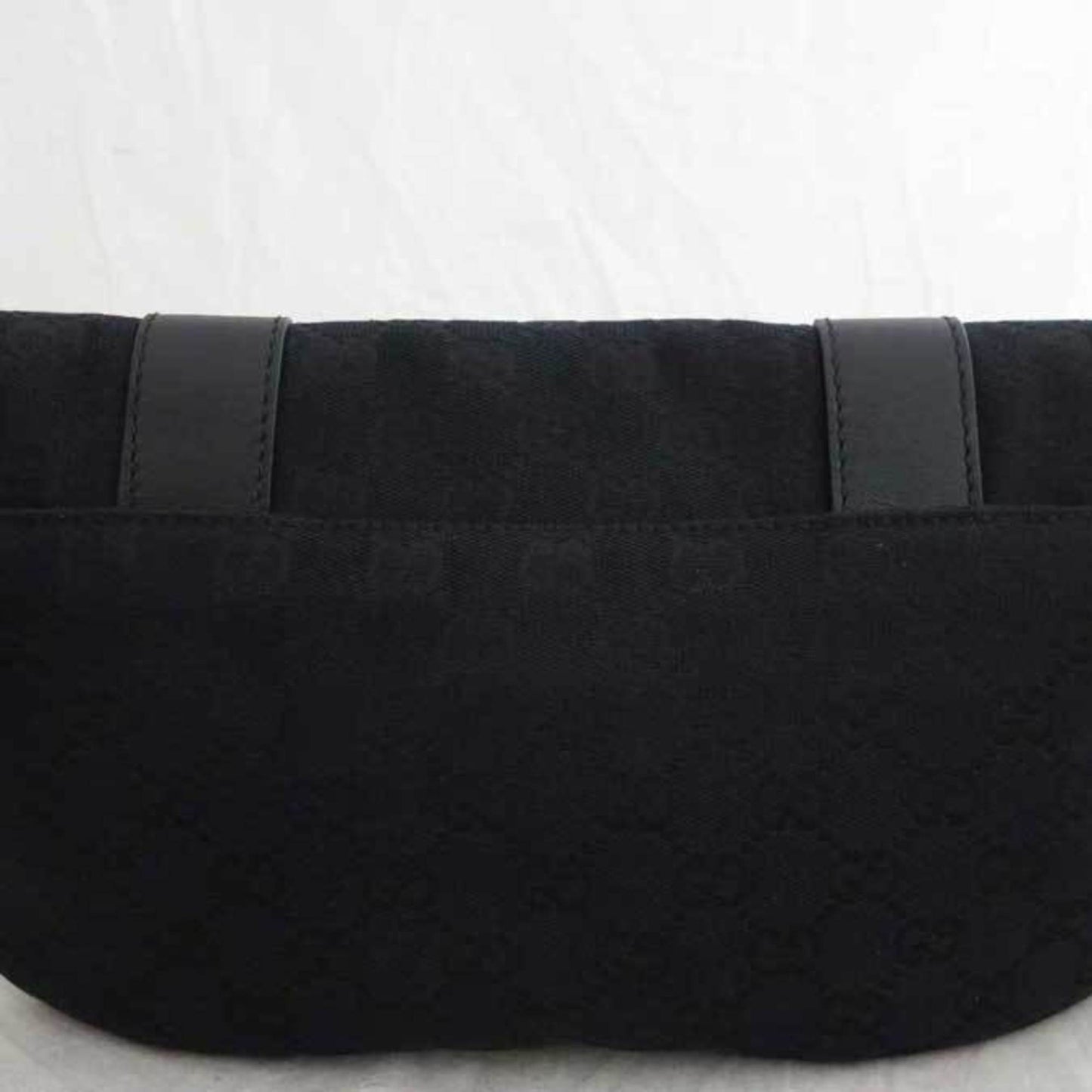 Gucci Bag GG Canvas Black Leather Body Waist Women's Men's 145851