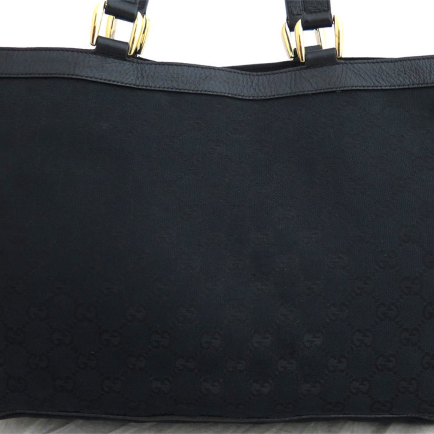 Gucci Bag GG Canvas Black x Gold Hardware Leather Shoulder Tote Women's Men's 146247
