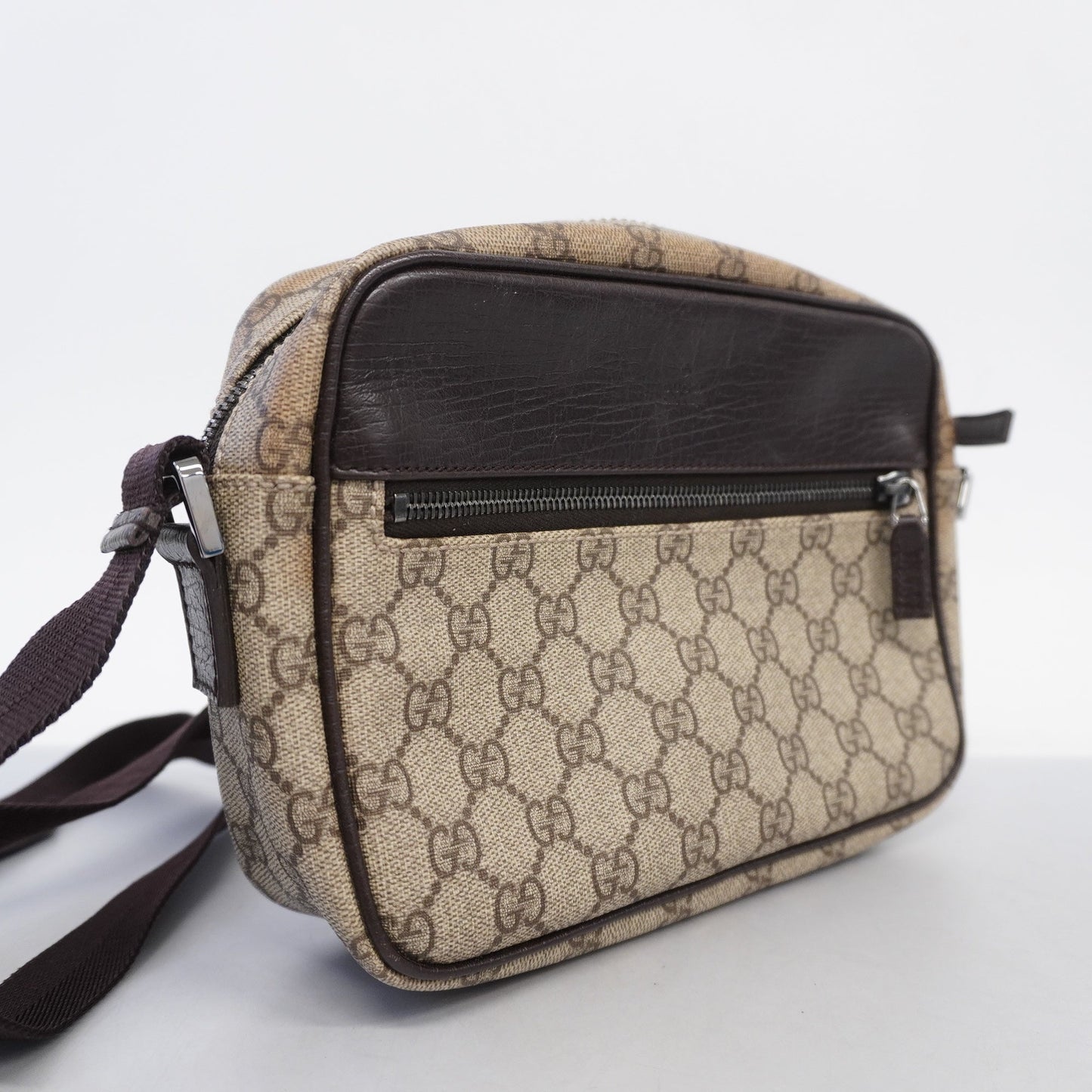 GUCCIAuth Shoulder Bag 114291 Women's GG Supreme,Leather Beige,Brown