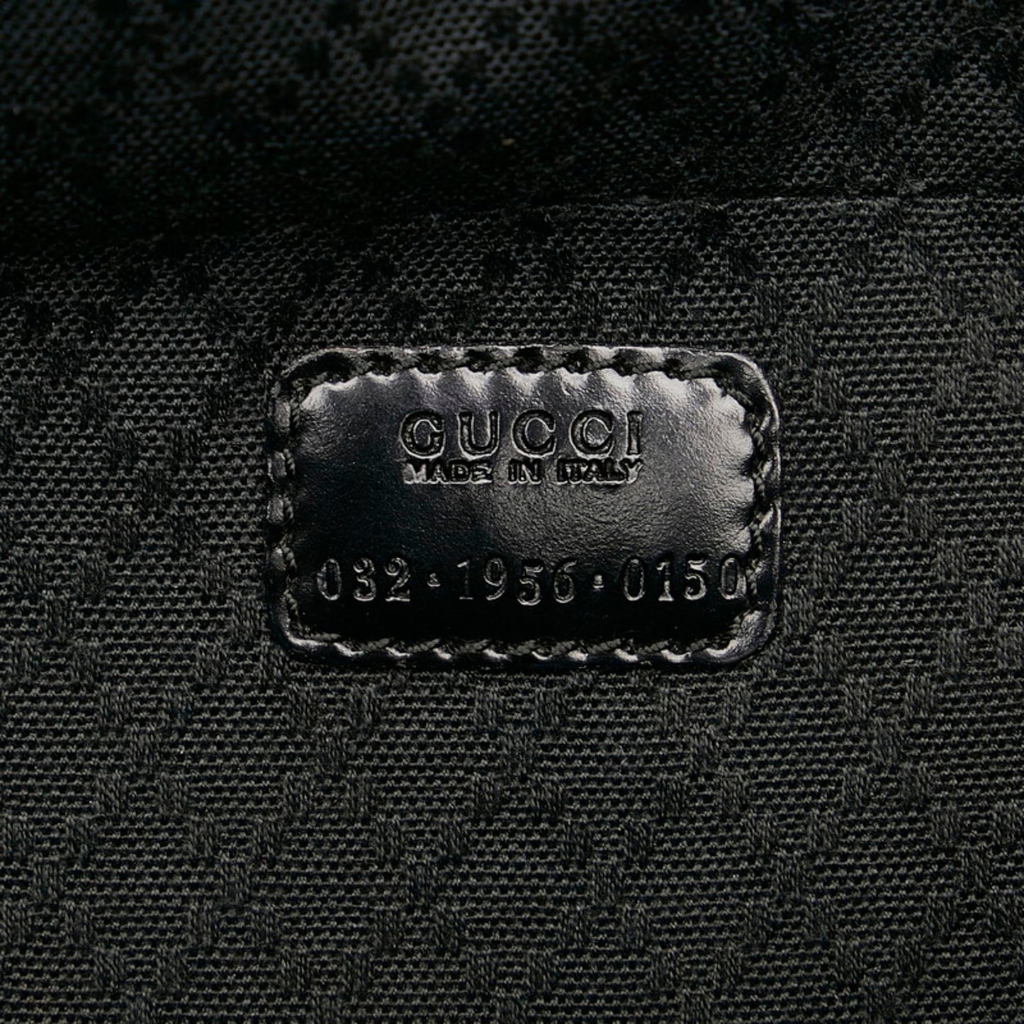 Gucci Vanity Handbag 032 1956 Black Nylon Leather Ladies GUCCI