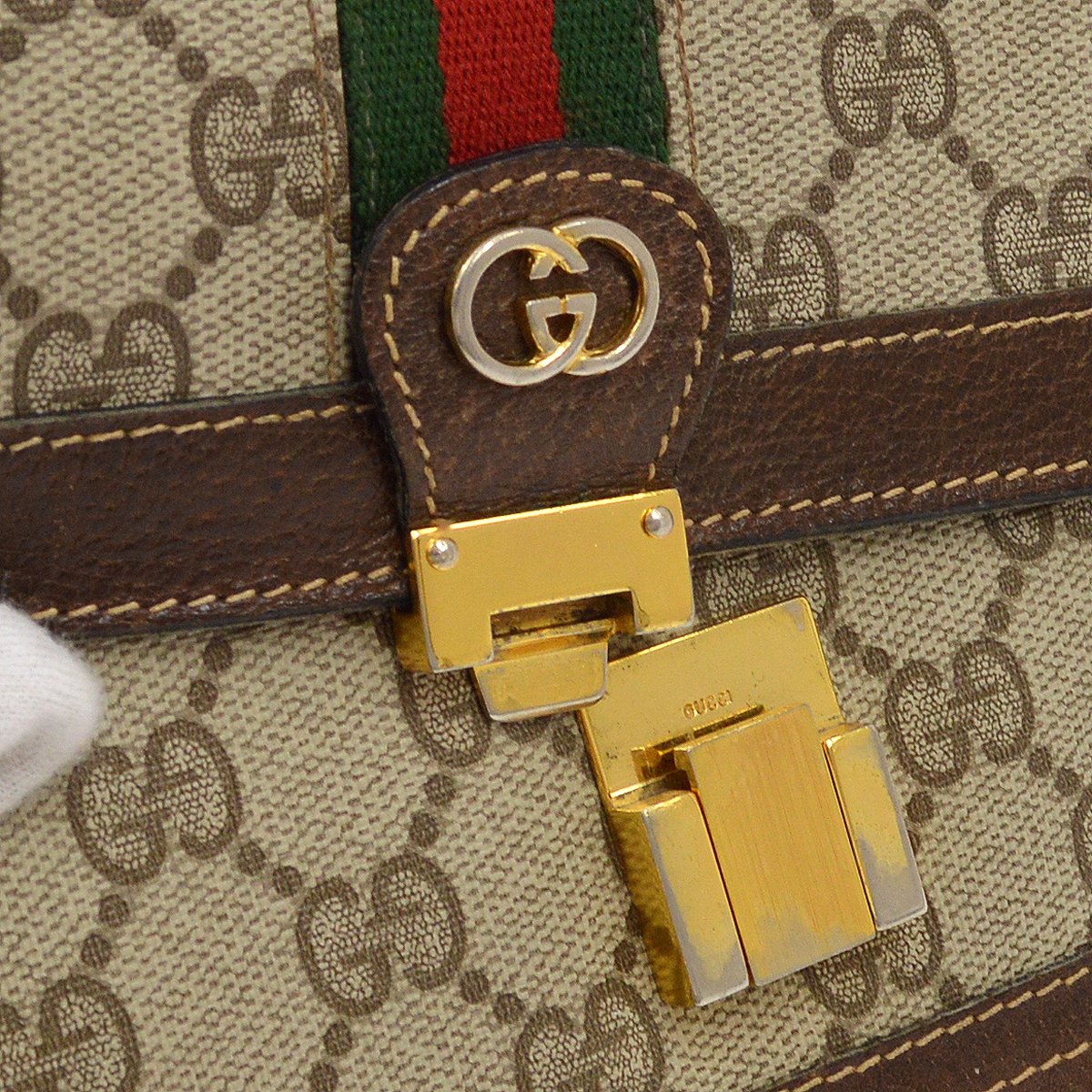 Gucci 1970s Sherry Line GG Shoulder Bag Brown A43853h
