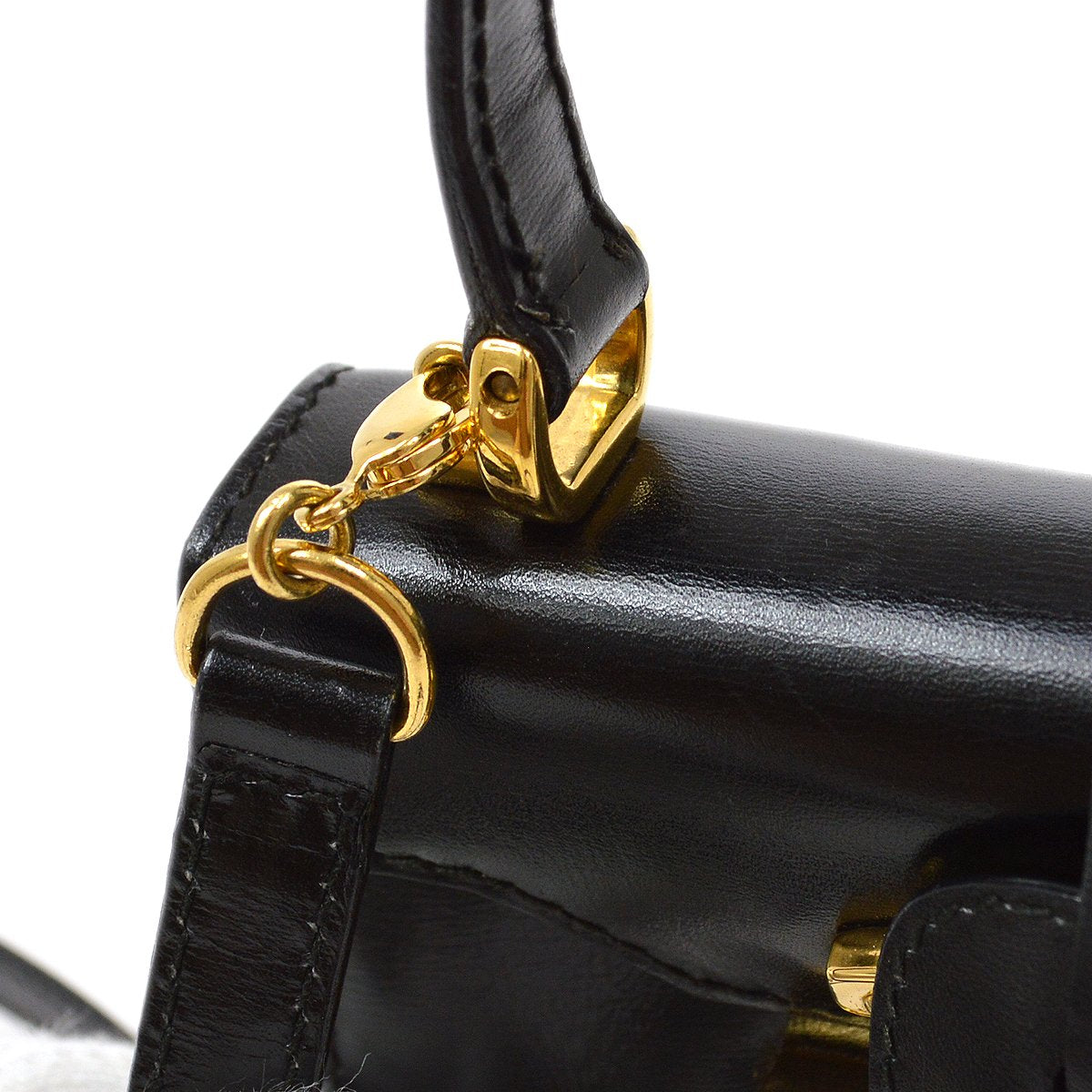 GUCCI 1980s Lady Lock Handbag Micro Black Calfskin AK31768j