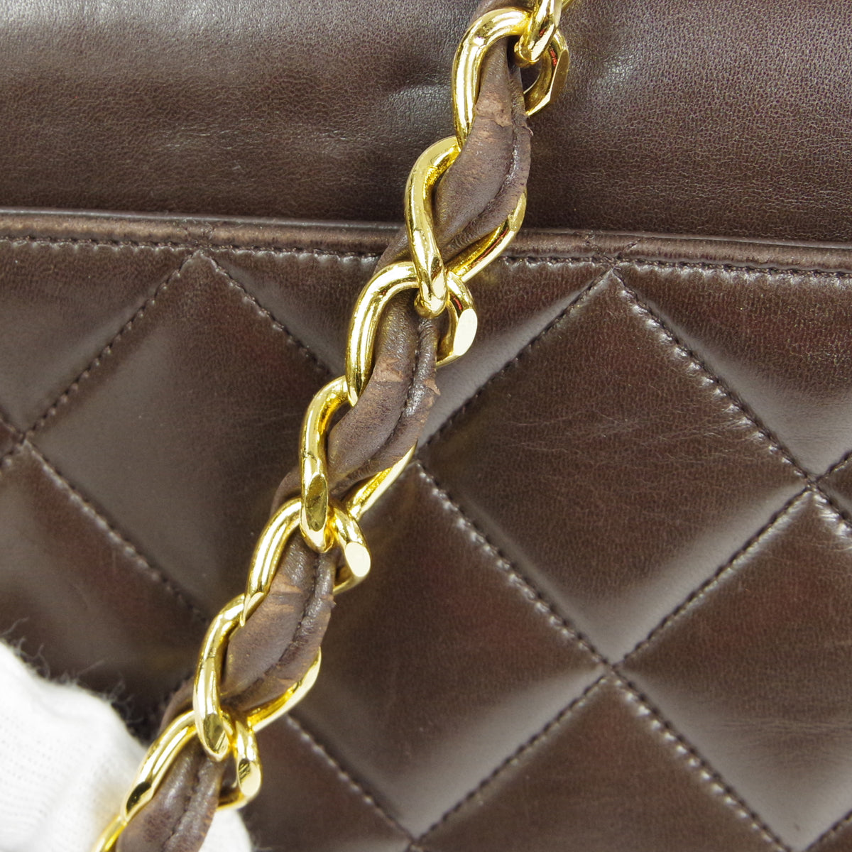CHANEL Classic Flap Maxi Jumbo CC Chain Shoulder Bag Brown Lambskin
