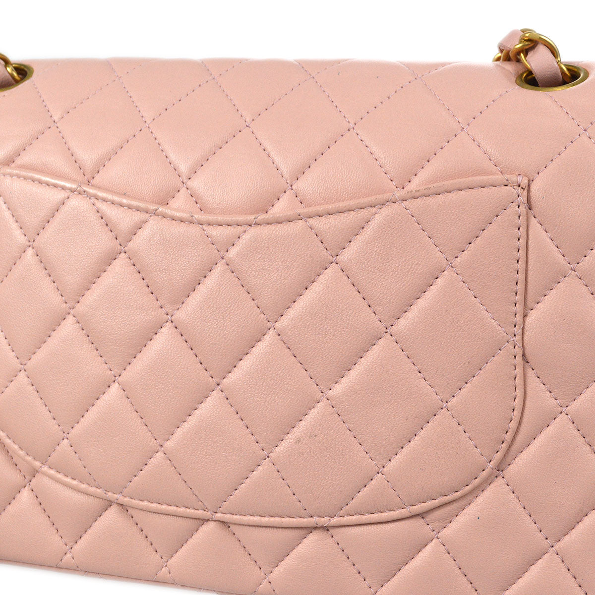 CHANEL Classic Double Flap Medium Shoulder Bag Pink Lambskin