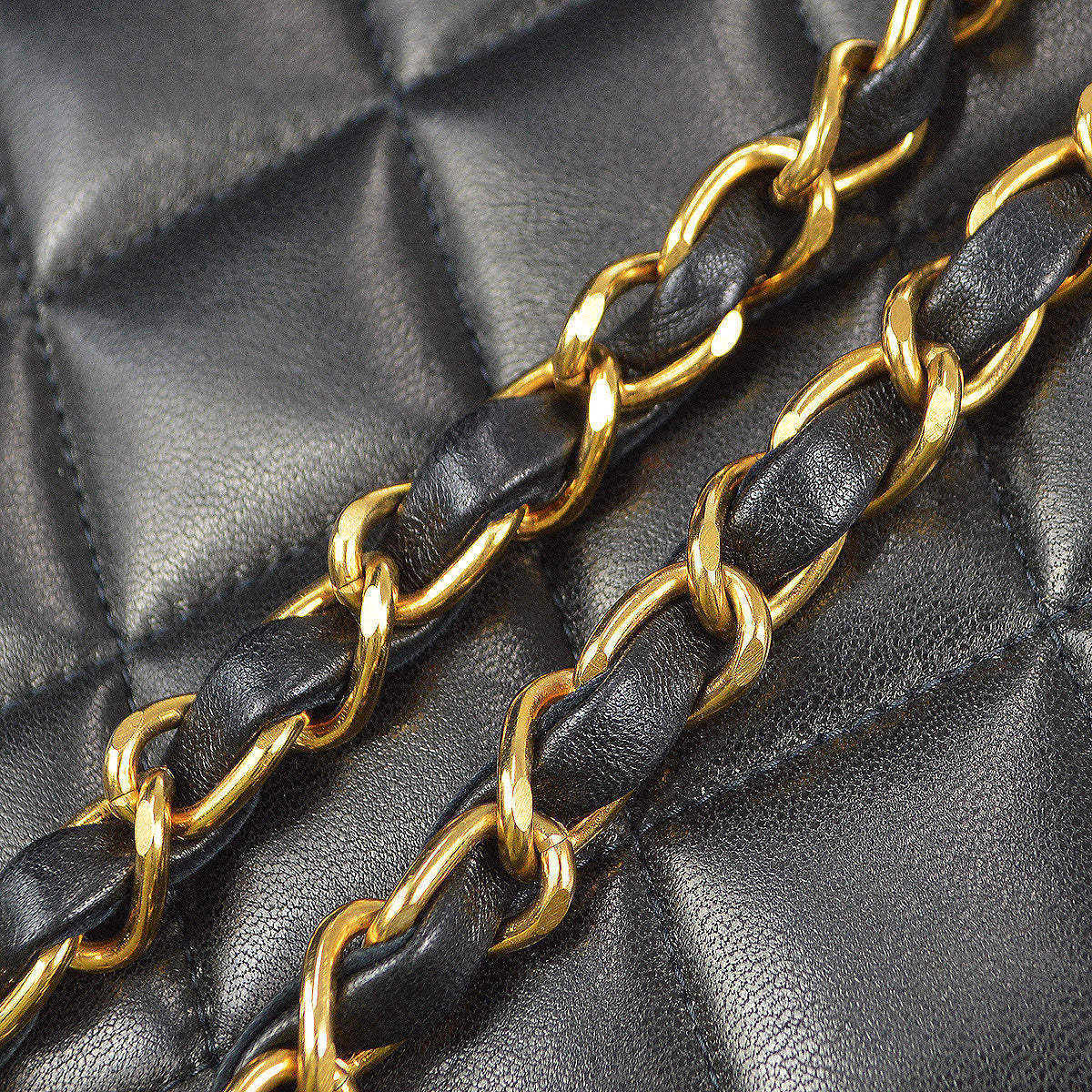 Chanel 1994-1996 Small Diana Chain Shoulder Bag Black Lambskin