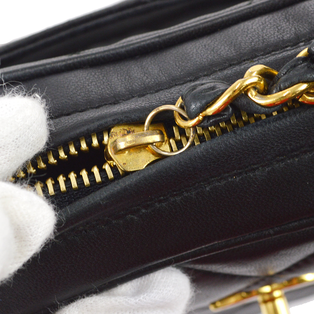 Chanel Chain Shoulder Bag Black Lambskin