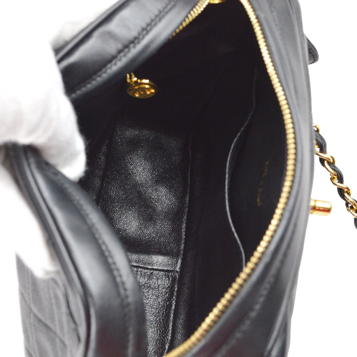 Chanel Chain Shoulder Bag Black Lambskin