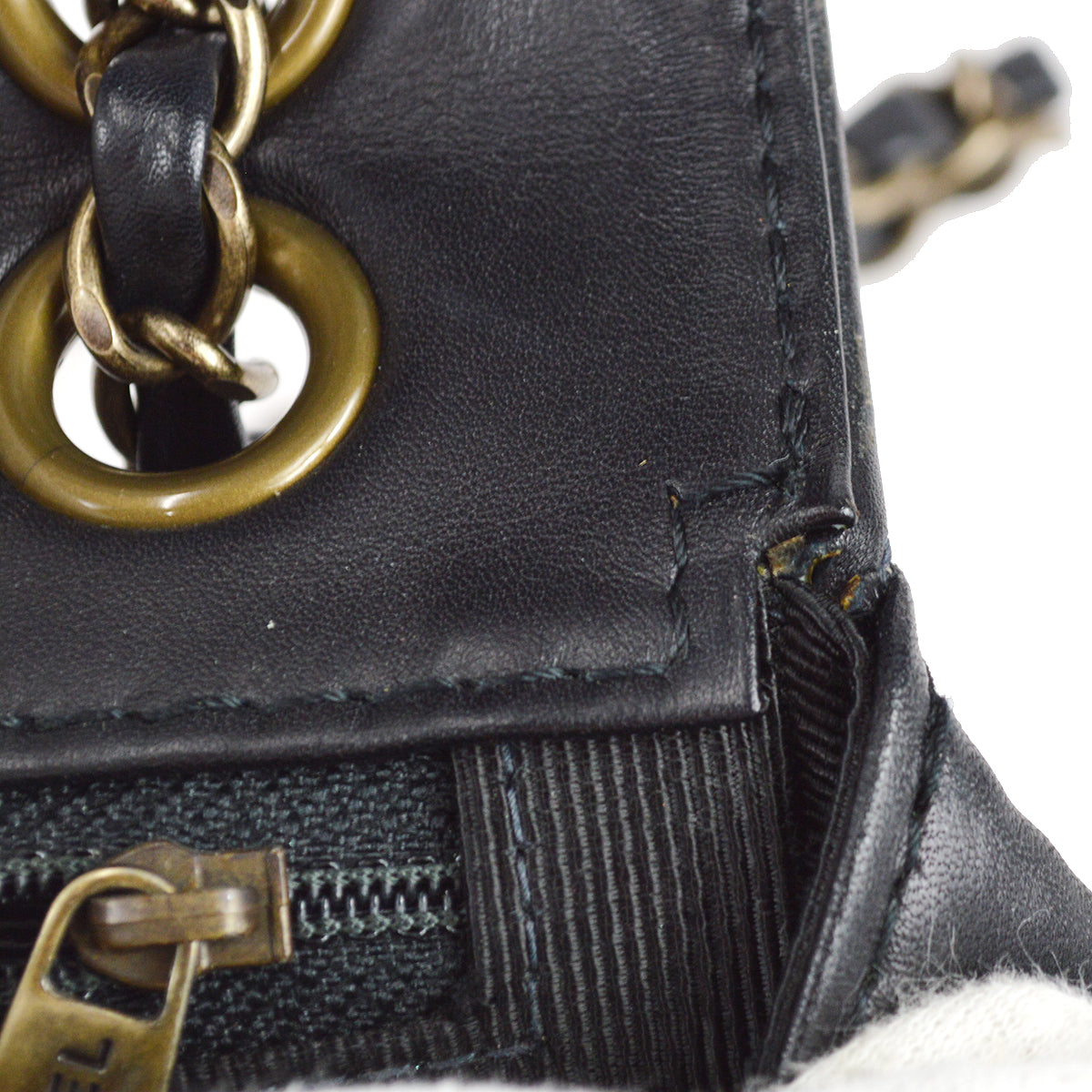 Chanel Wild Stitch Straight Flap Chain Shoulder Bag Calfskin