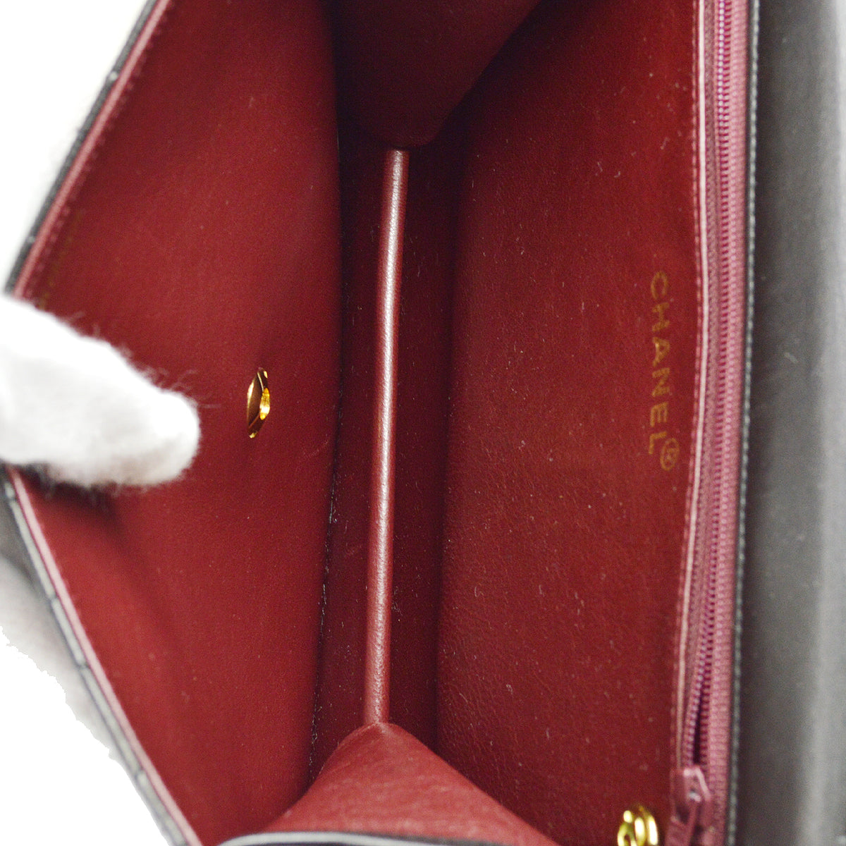 Chanel Black Lambskin Small Half Flap Shoulder Bag