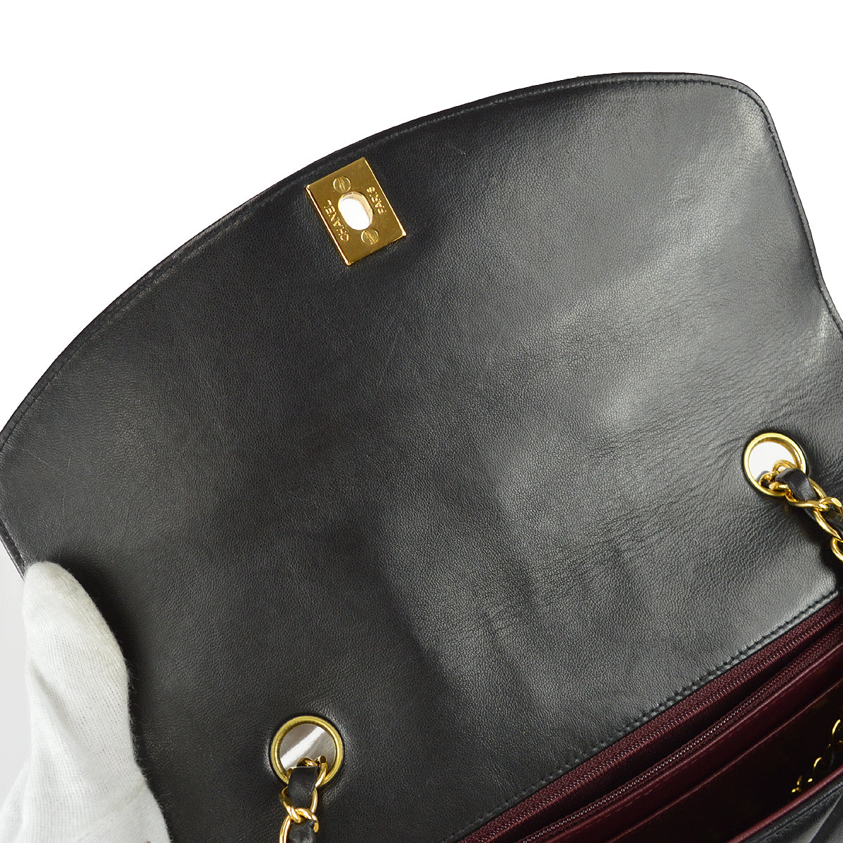 Chanel Medium Diana Chain Shoulder Bag Black Lambskin