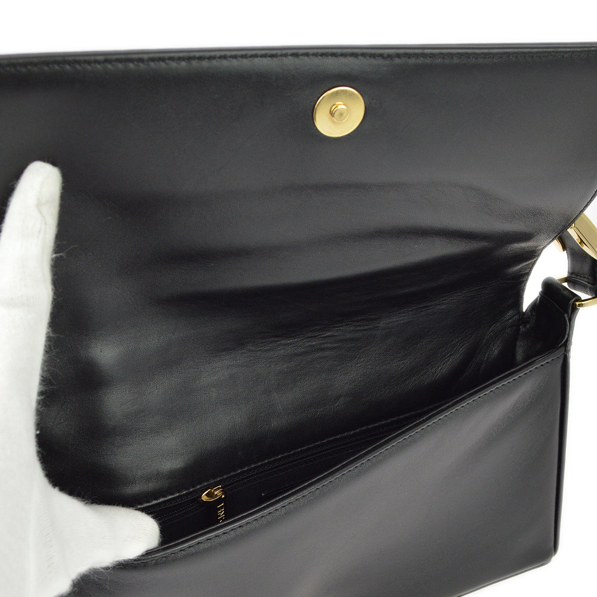 Chanel 2001-2003 Black Lambskin Choco Bar Shoulder Bag