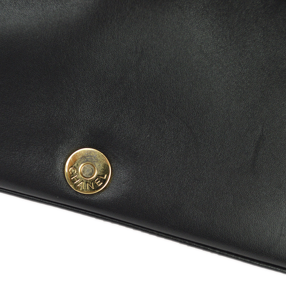 Chanel 2001-2003 Black Lambskin Choco Bar Shoulder Bag