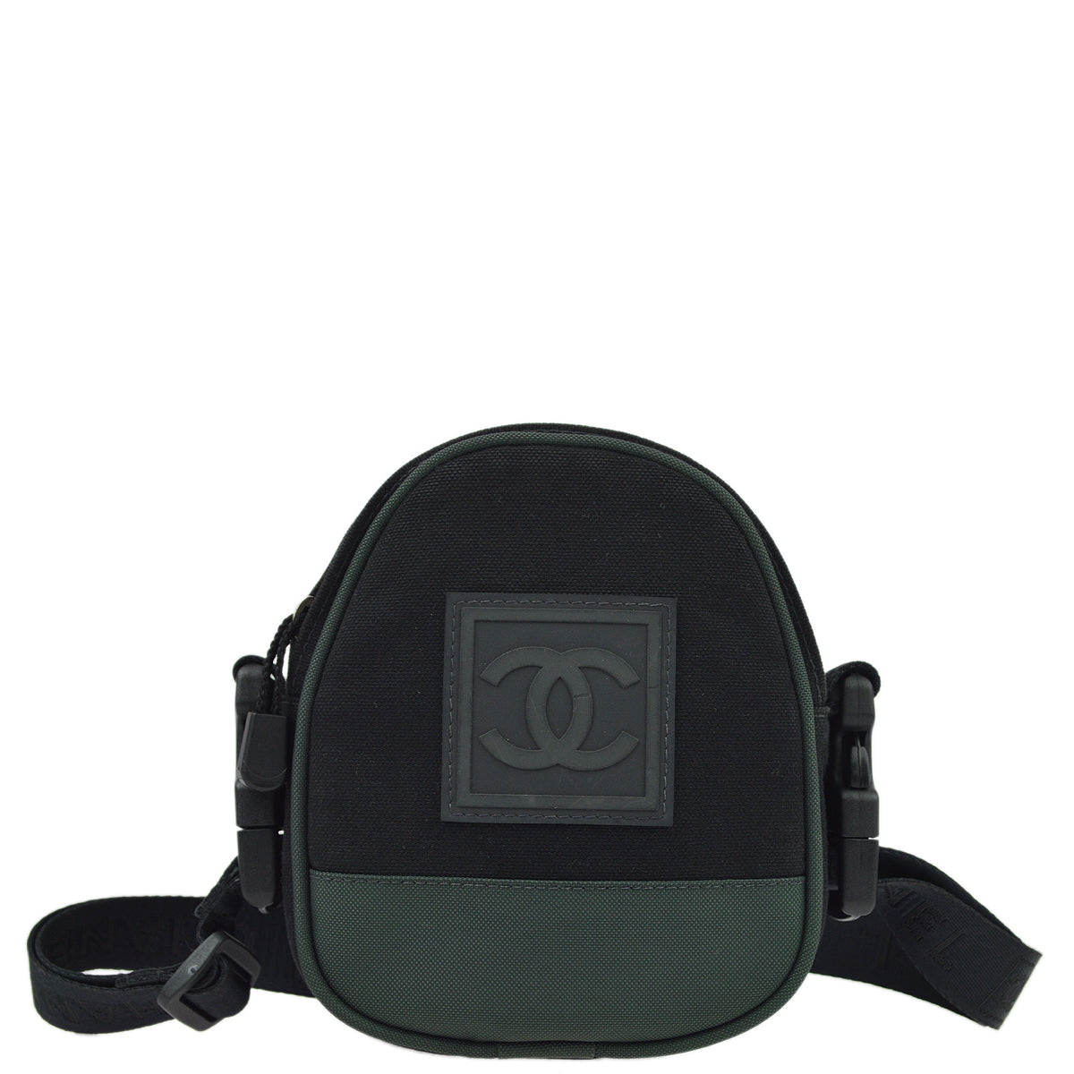 Chanel 2003-2004 Black Green Sport Line Bum Shoulder Bag