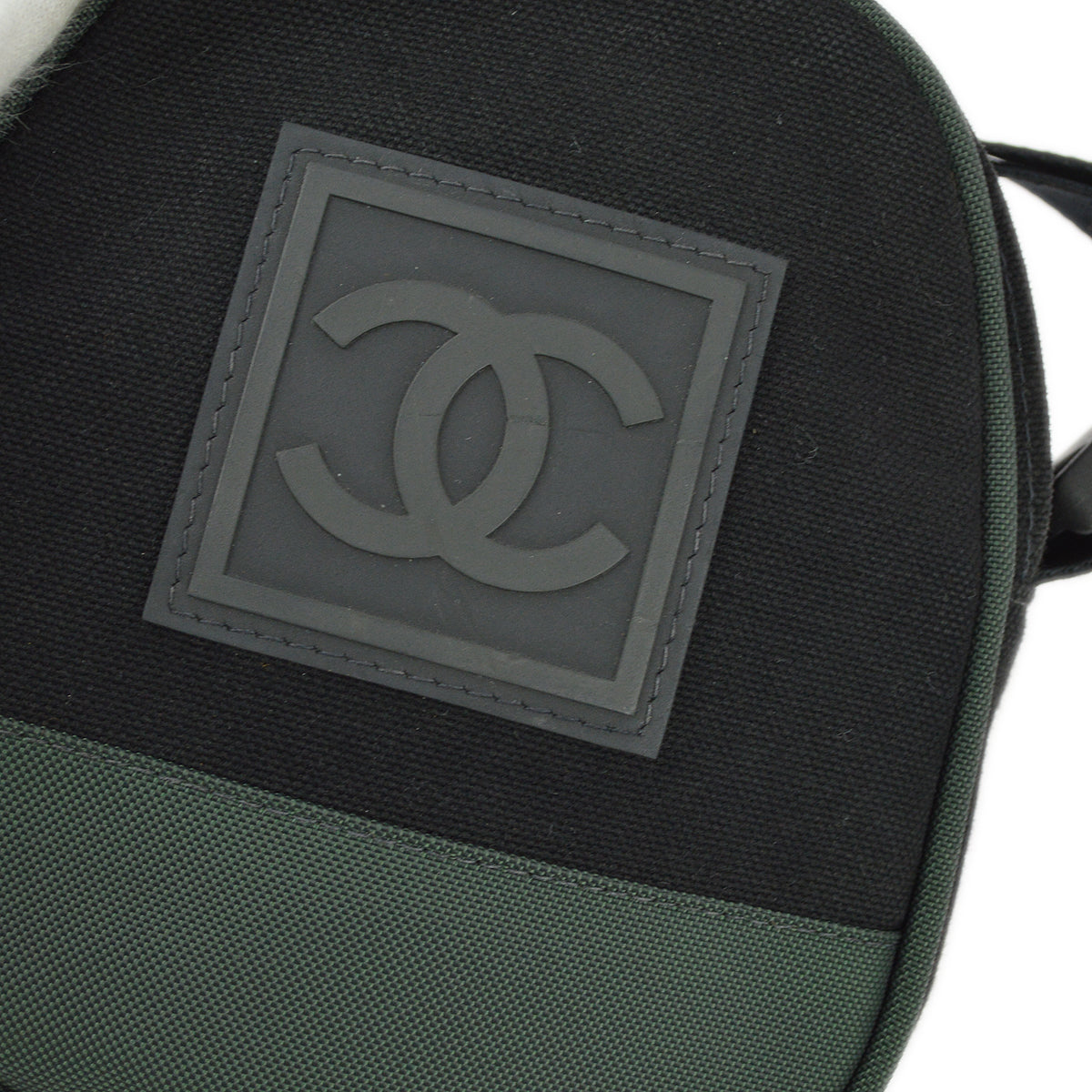 Chanel 2003-2004 Black Green Sport Line Bum Shoulder Bag