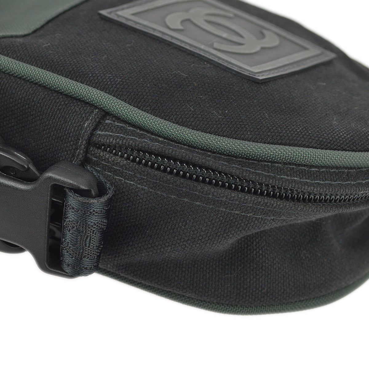 Chanel 2003-2004 Black Green Sport Line Bum Shoulder Bag