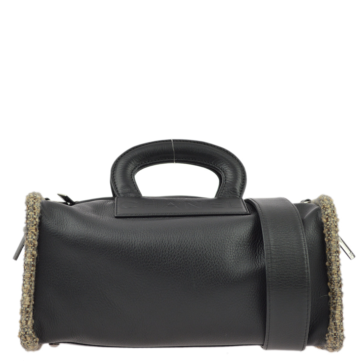 Chanel 2003-2004 Black Calfskin 2way Shoulder Handbag
