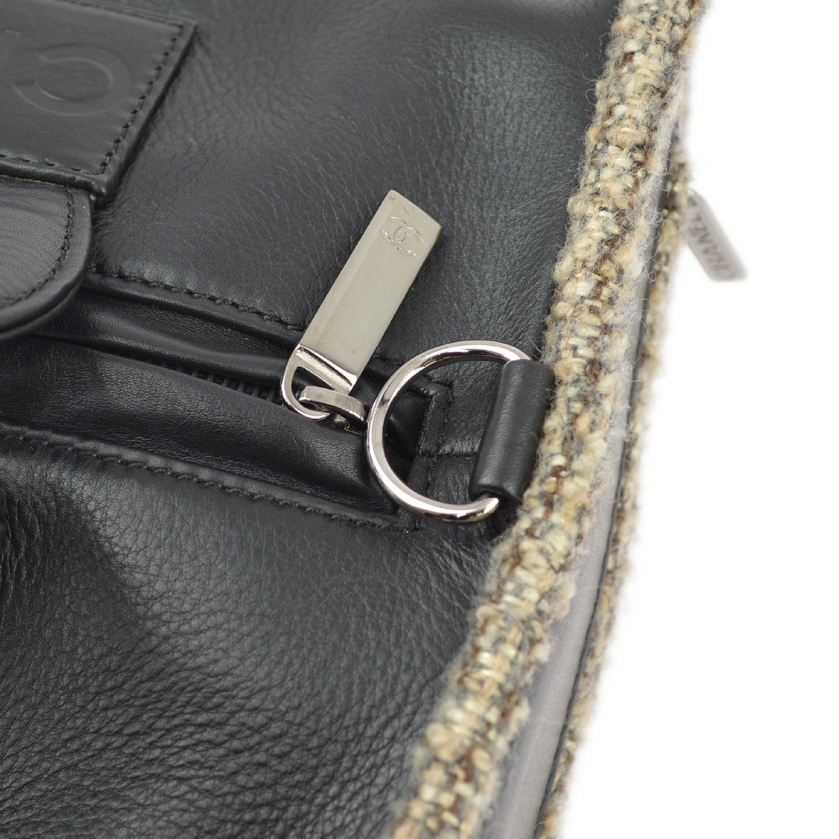 Chanel 2003-2004 Black Calfskin 2way Shoulder Handbag