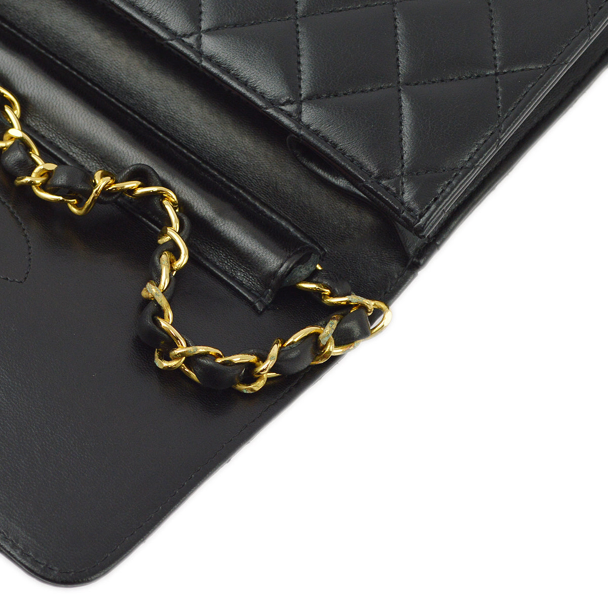 Chanel 2001-2003 Black Lambskin Turnlock Small Half Flap Shoulder Bag