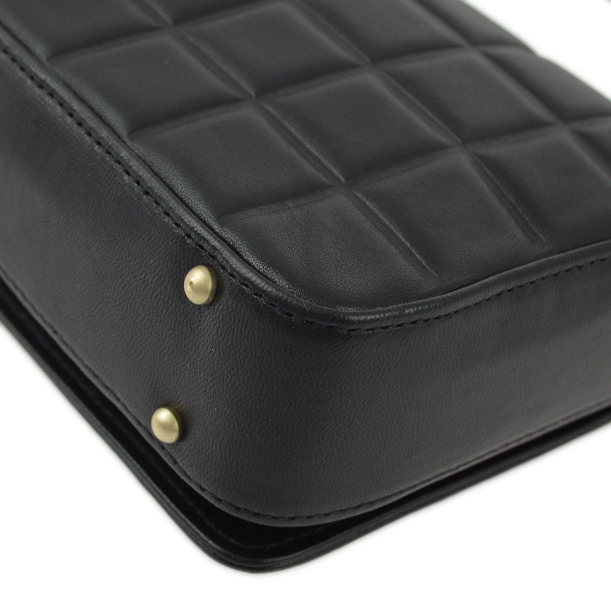 Chanel 2003-2004 Black Lambskin Choco Bar Shoulder Bag