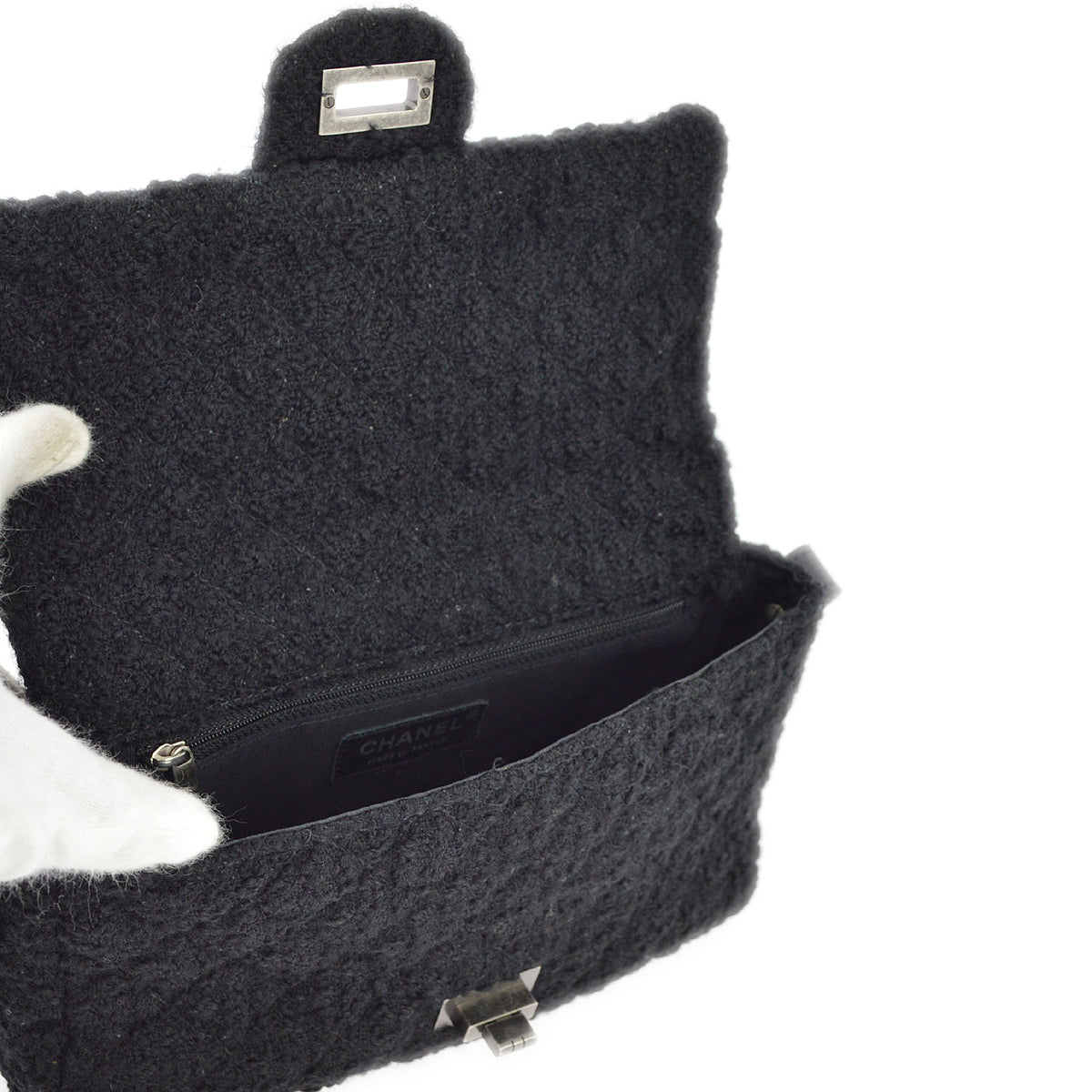 Chanel 2009-2010 Tweed Mademoiselle Lock Shoulder Bag