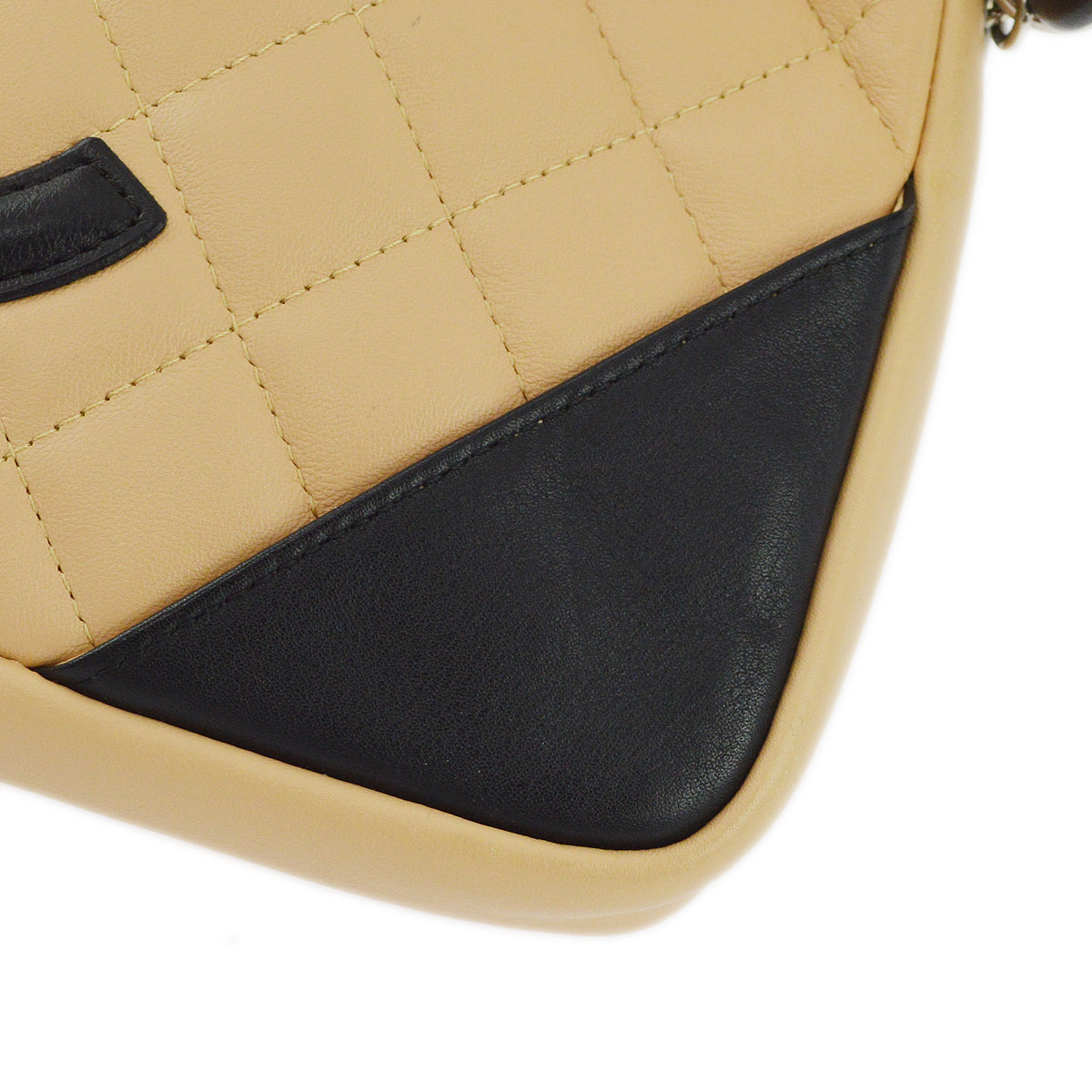 Chanel 2003-2004 Beige Calfskin Cambon Ligne Shoulder Bag